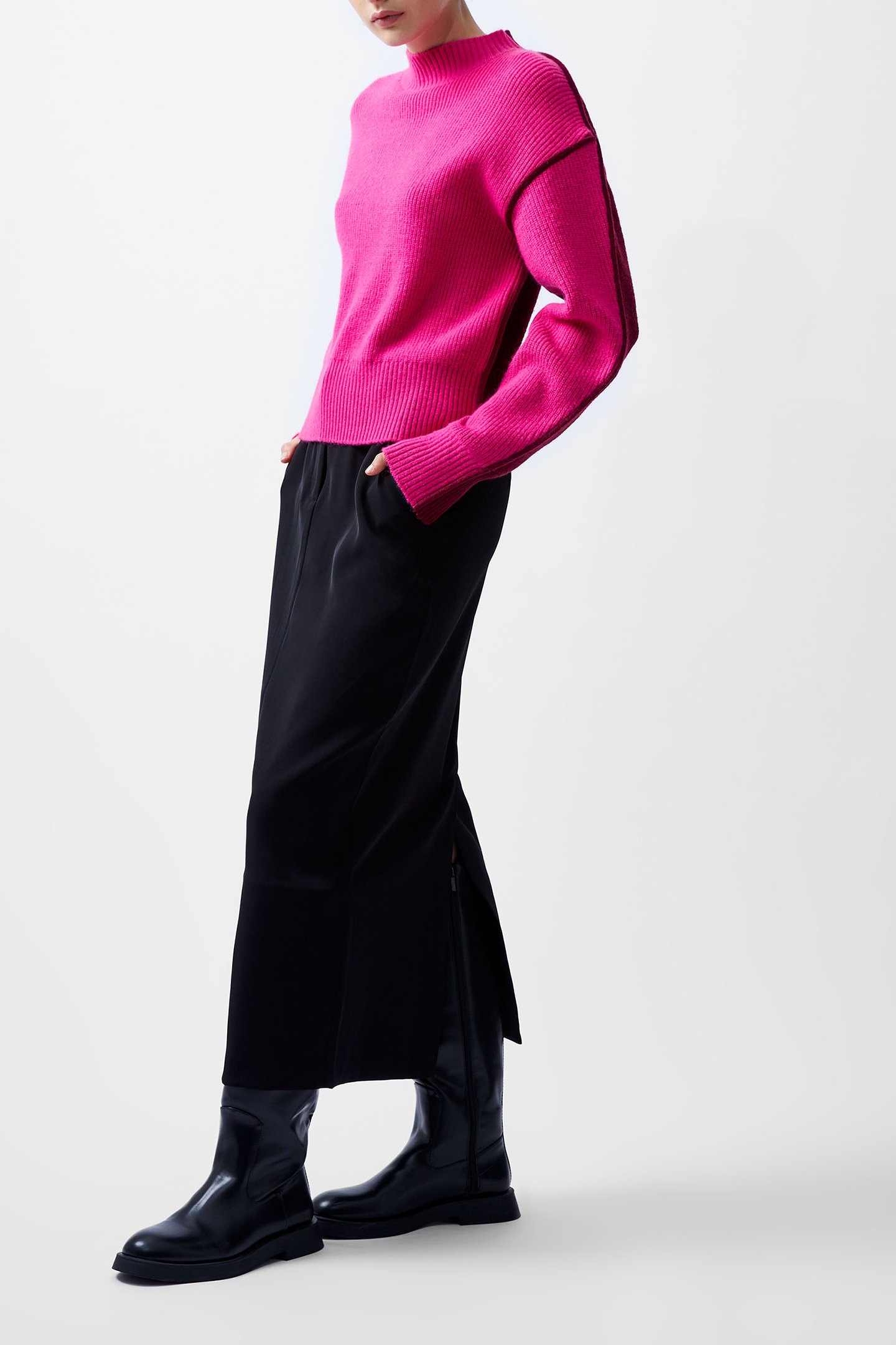 LORENA L/S HIGH NK JUMPER LUM PINK/BKD CHERRY 3