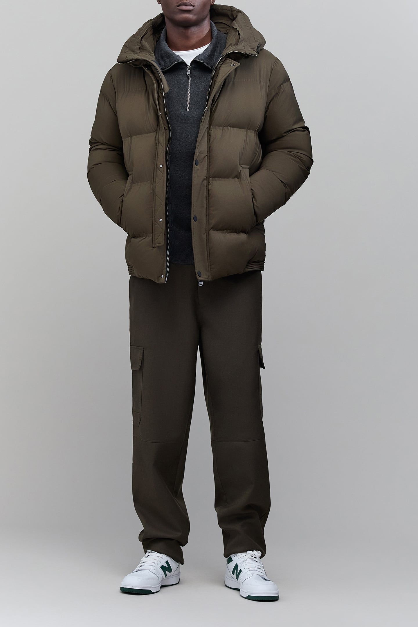 DARK KHAKI QUILTED PADDED JACKET DARK KAKI 1