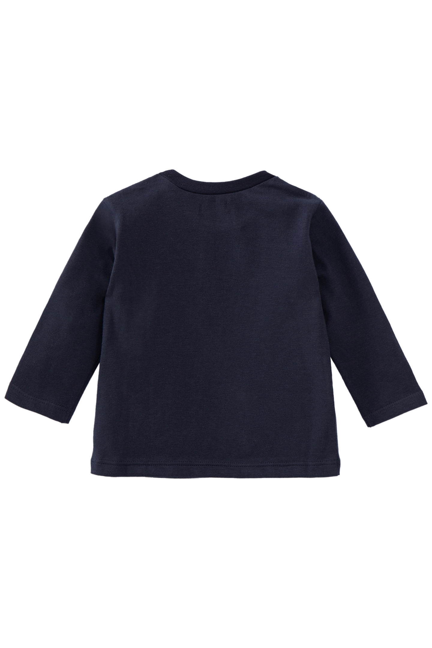 BABY BOY'S NAVY ORGANIC COTTON T-SHIRT, NEON LOOK SLOGAN 2