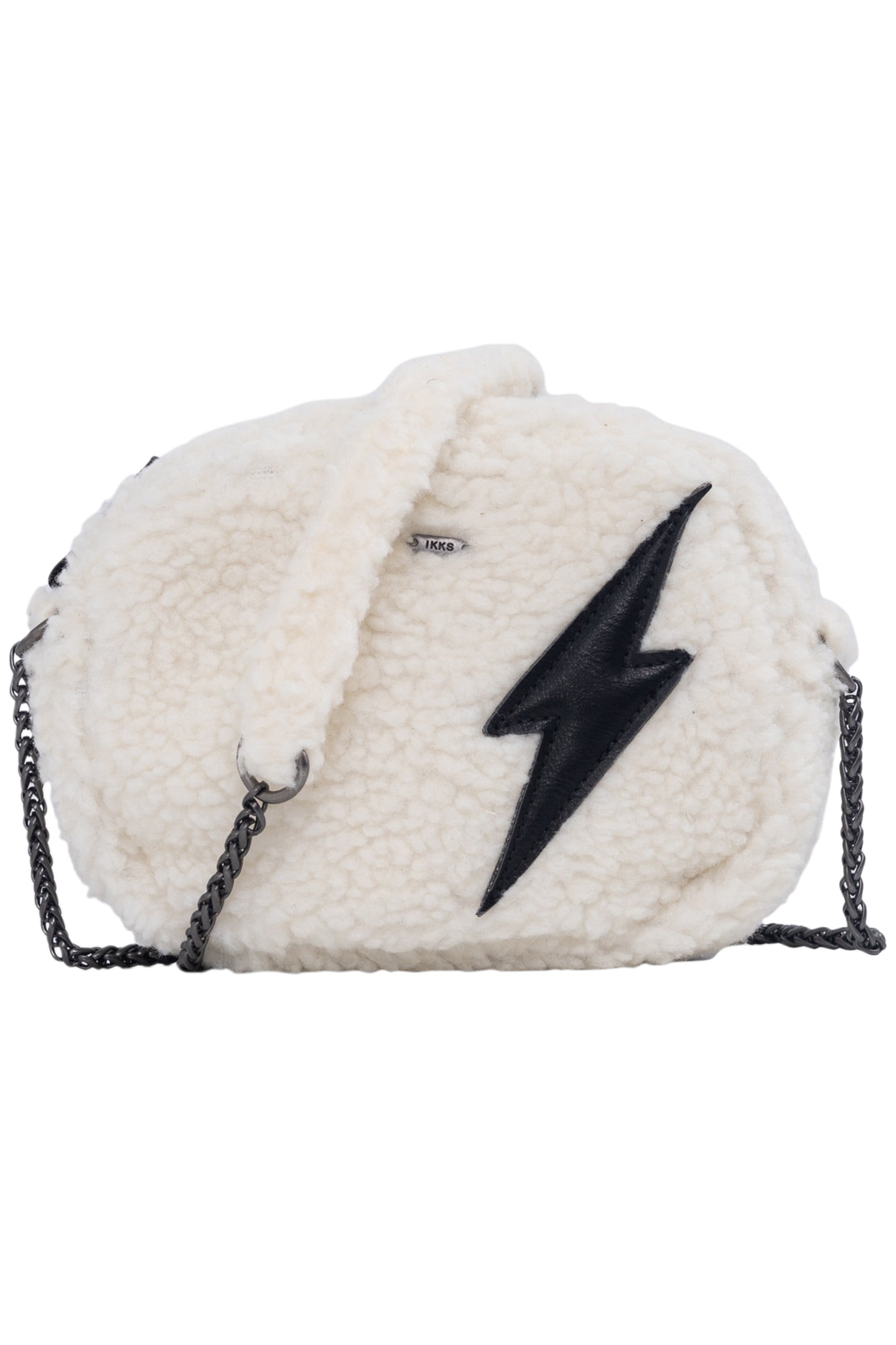 GIRL’S ECRU SHERPA RECYCLED BAG WITH LIGHTNING BADGE 1