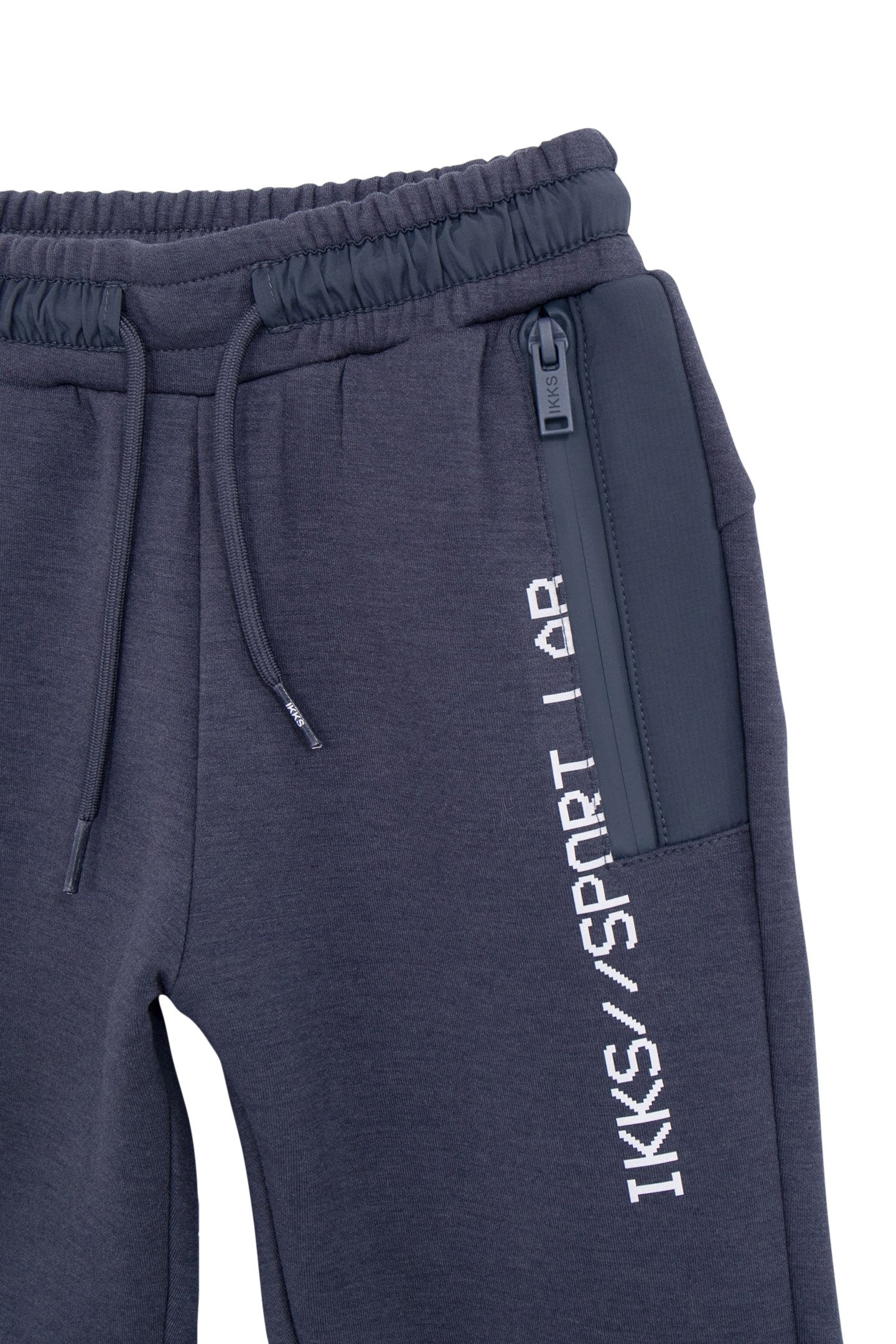 BOY'S GREY BI-MATERIAL JOGGING SUIT WITH ZIPPED POCKETS 3