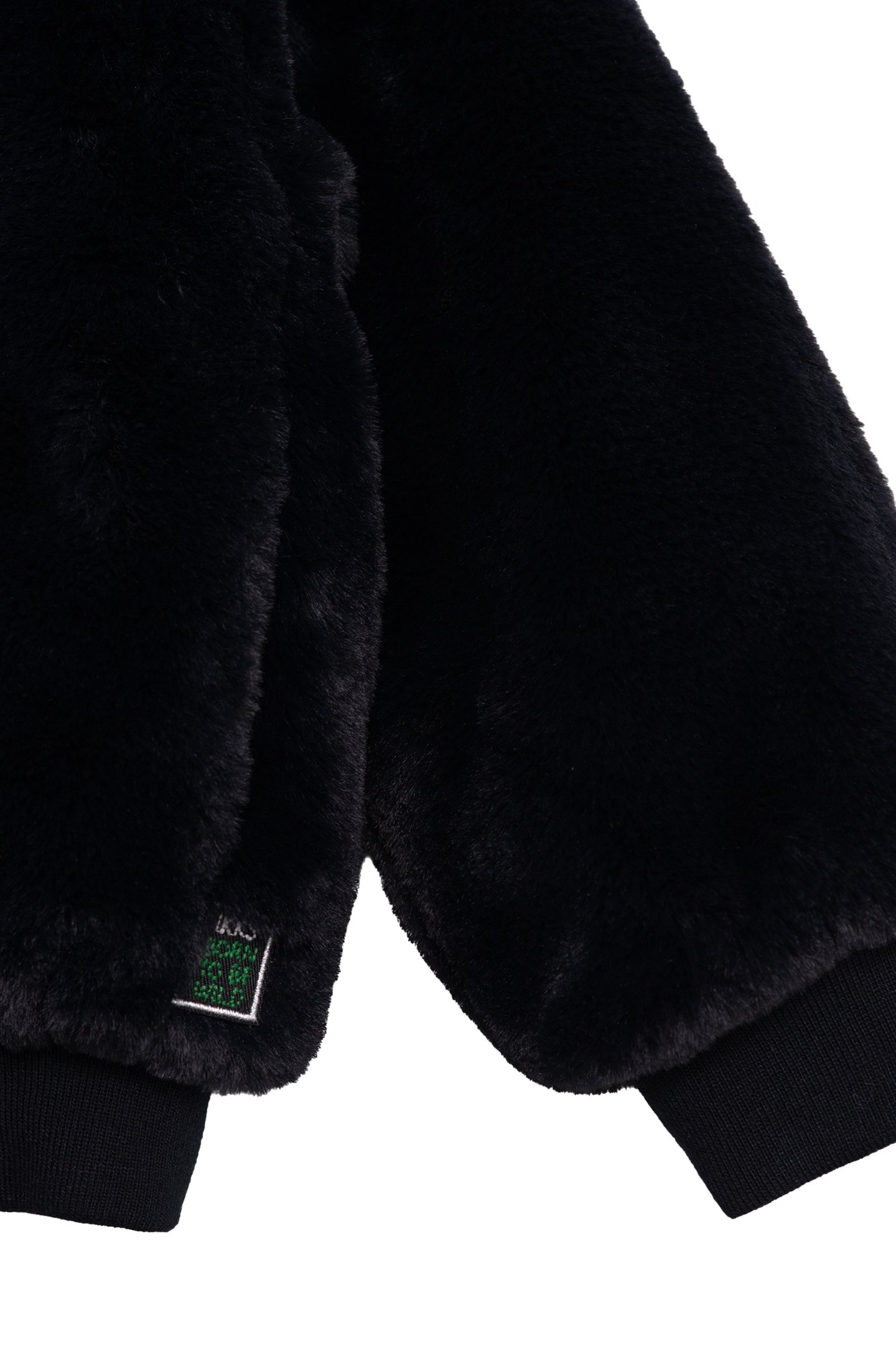 GIRL'S BLACK HOODED SHERPA MAXI HERRINGBONE BACK JACKET 5