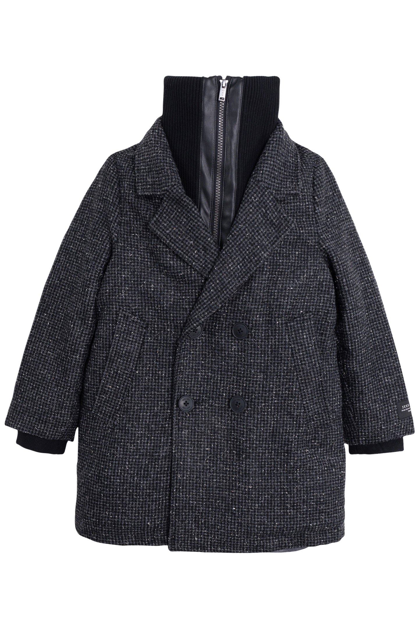 BOY'S GRAY PLAID COAT WITH TWO-PLY TRIM 4