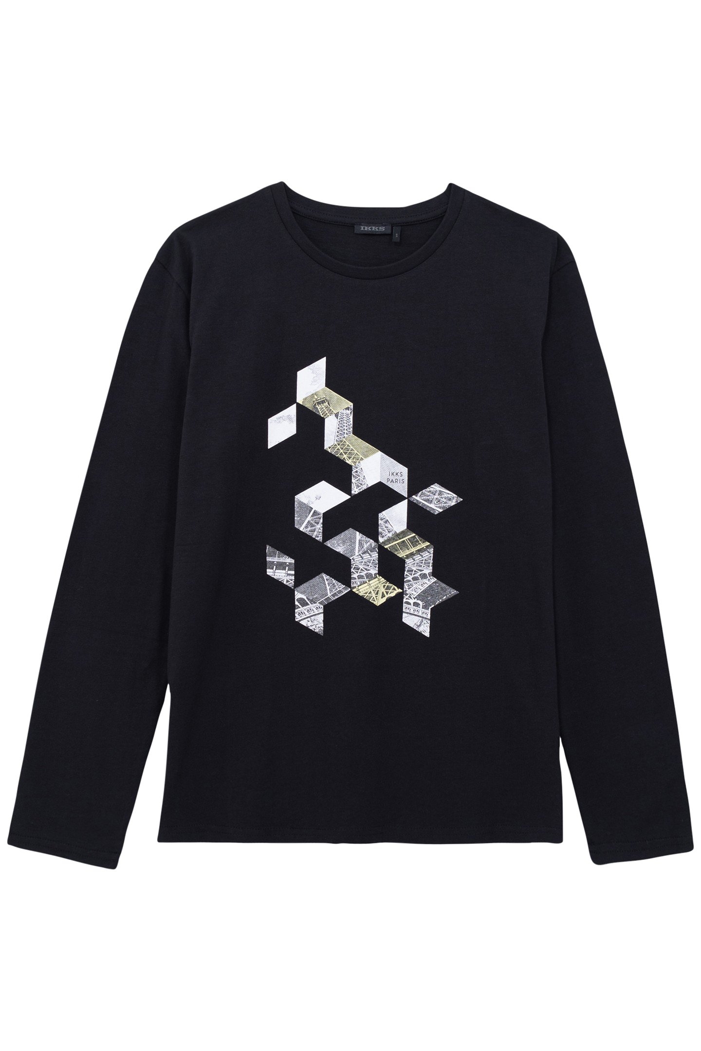 BOY'S BLACK ORGANIC COTTON EIFFEL TOWER T-SHIRT 1