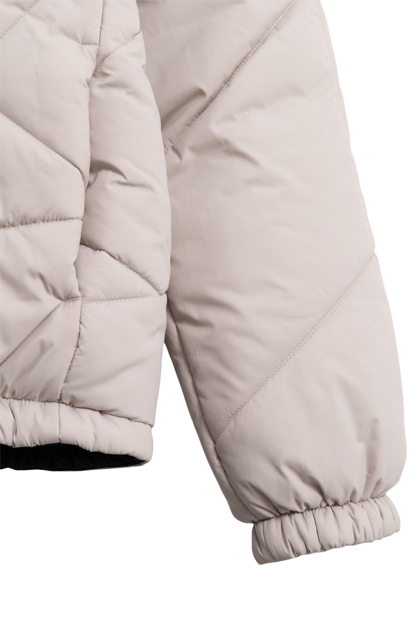 BEIGE AND BLACK QUILTED REVERSIBLE DOWN JACKET FOR BOYS 5