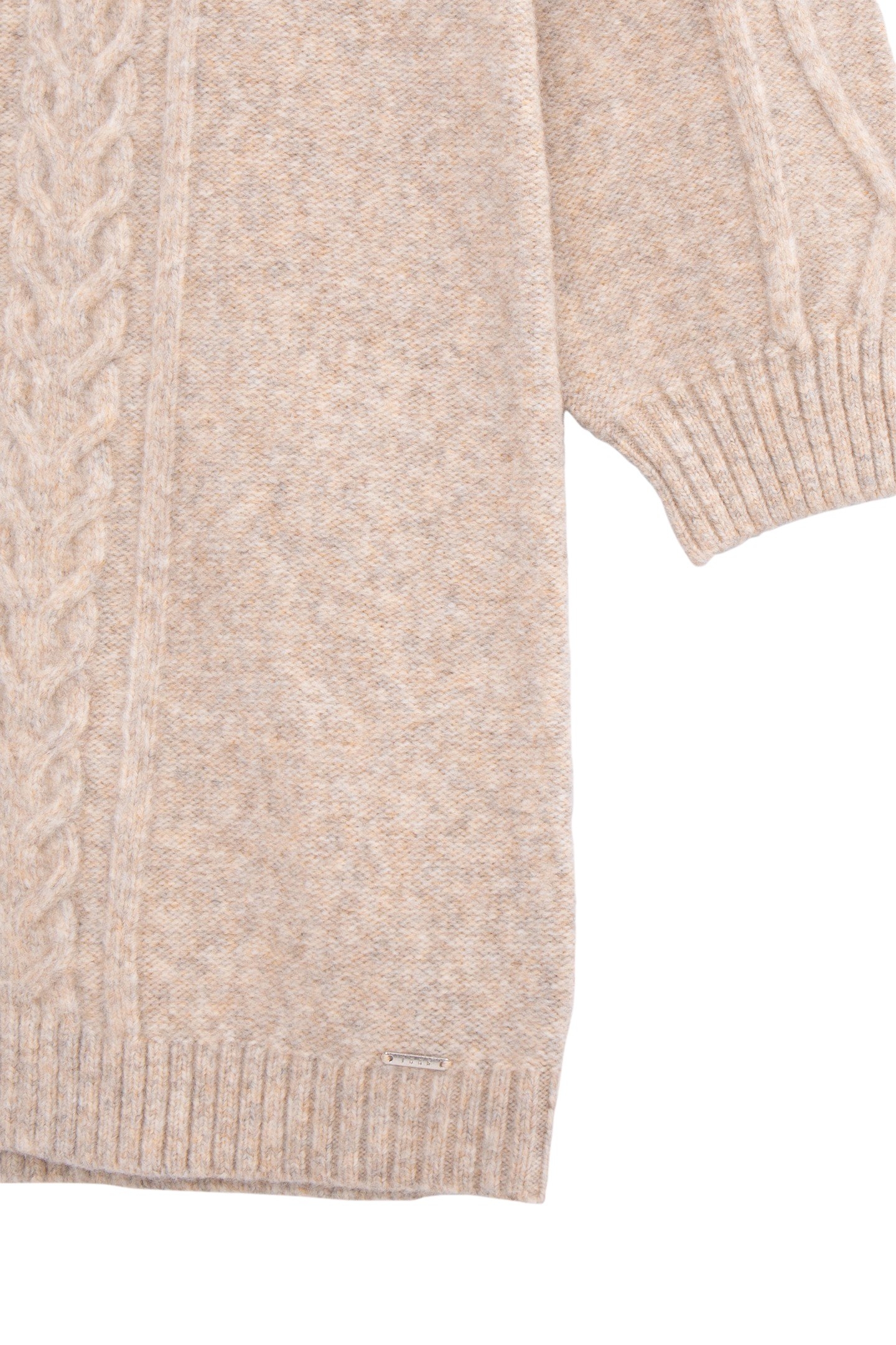 GIRL'S BEIGE MOTTLED CABLE-KNIT DRESS 4
