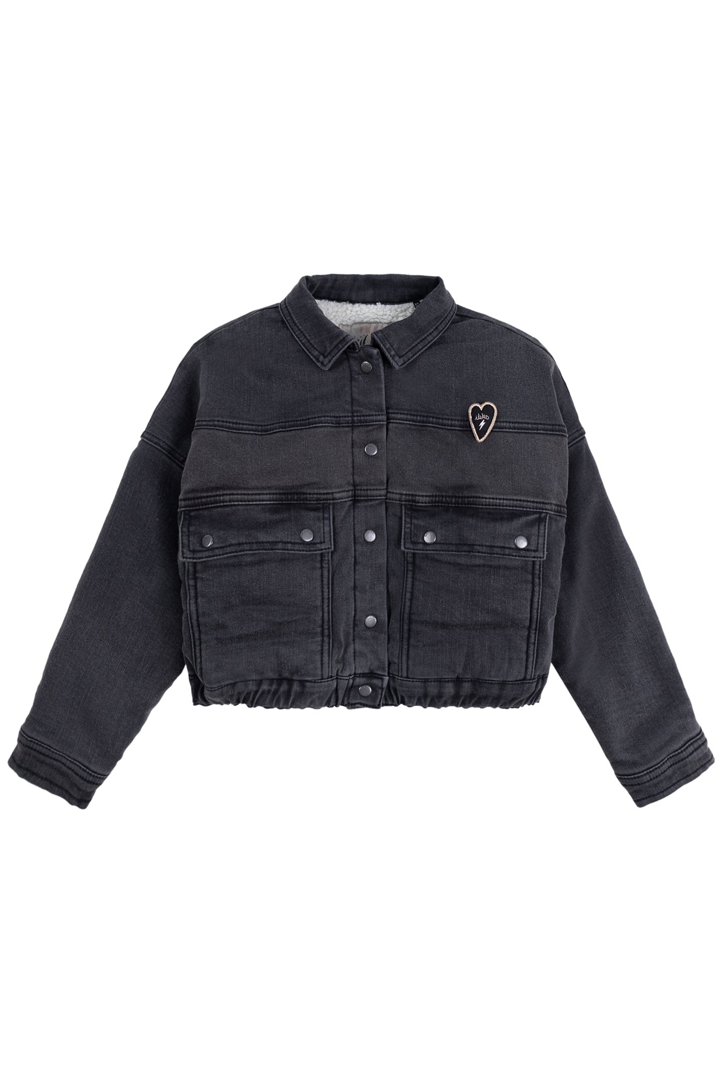 GIRL'S GREY FADED DENIM JACKET WITH LINING 1