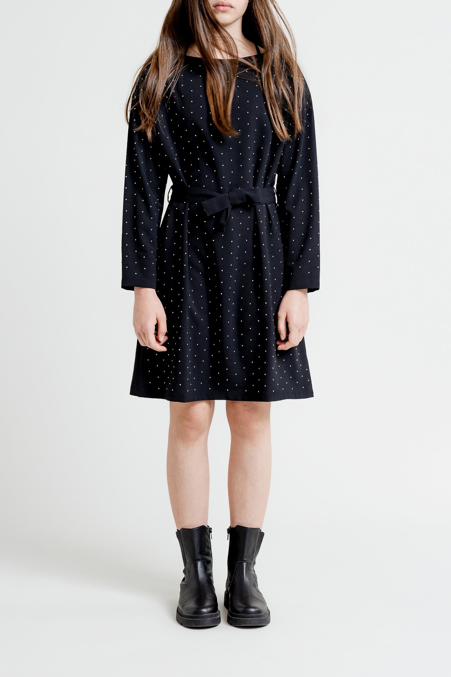 SHORT BLACK DRESS WITH STUD DECORATION 1