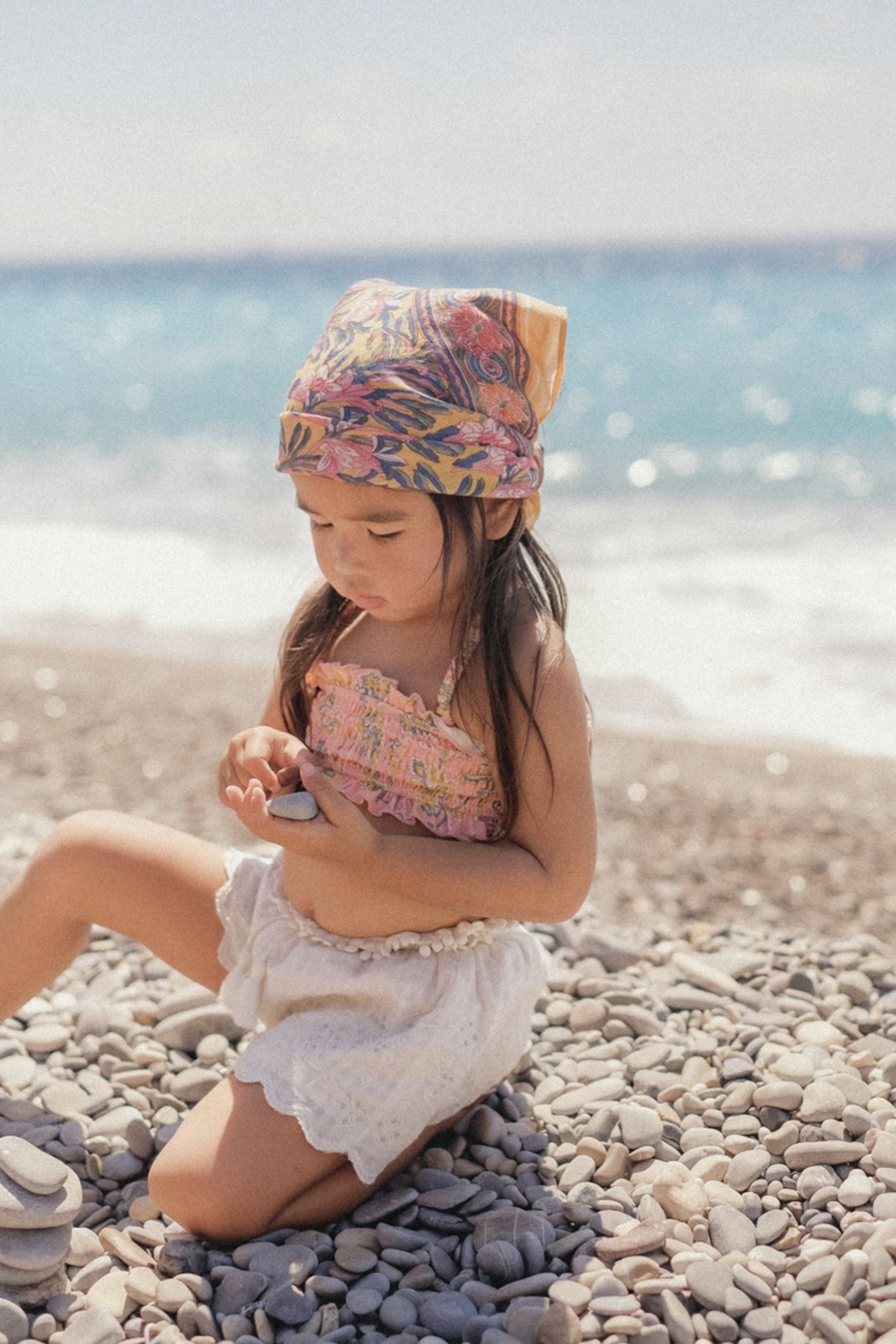 WOVEN SCARF CAPUCINE (50X50) HONEY FLOWER 1