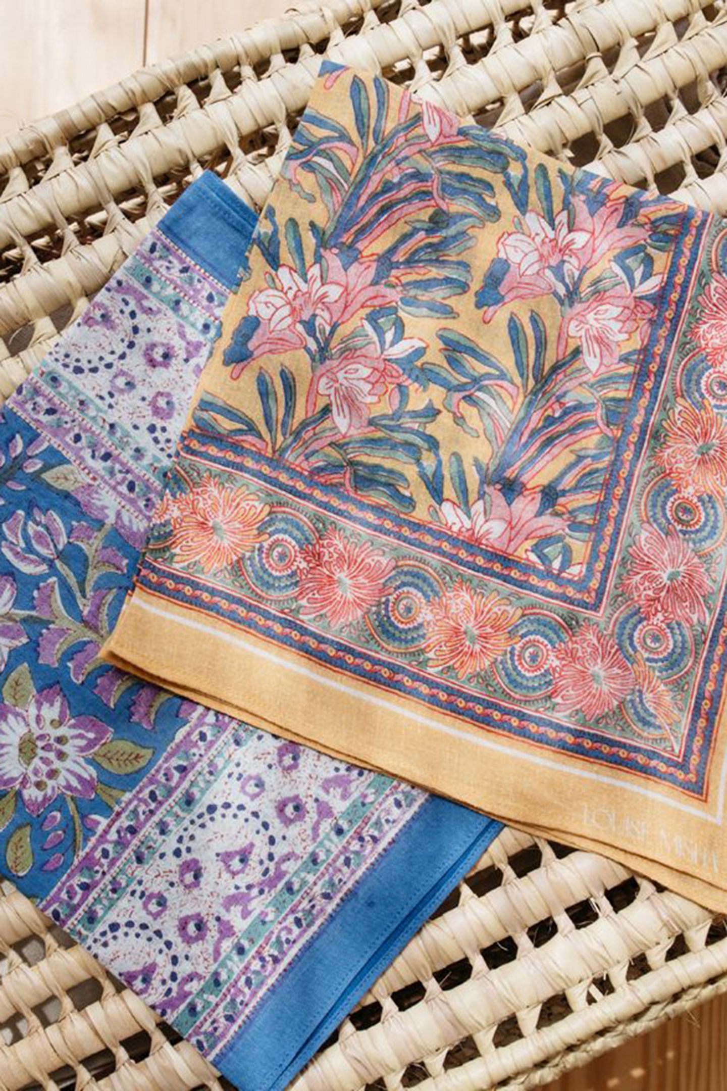 WOVEN SCARF CAPUCINE (50X50) HONEY FLOWER 4