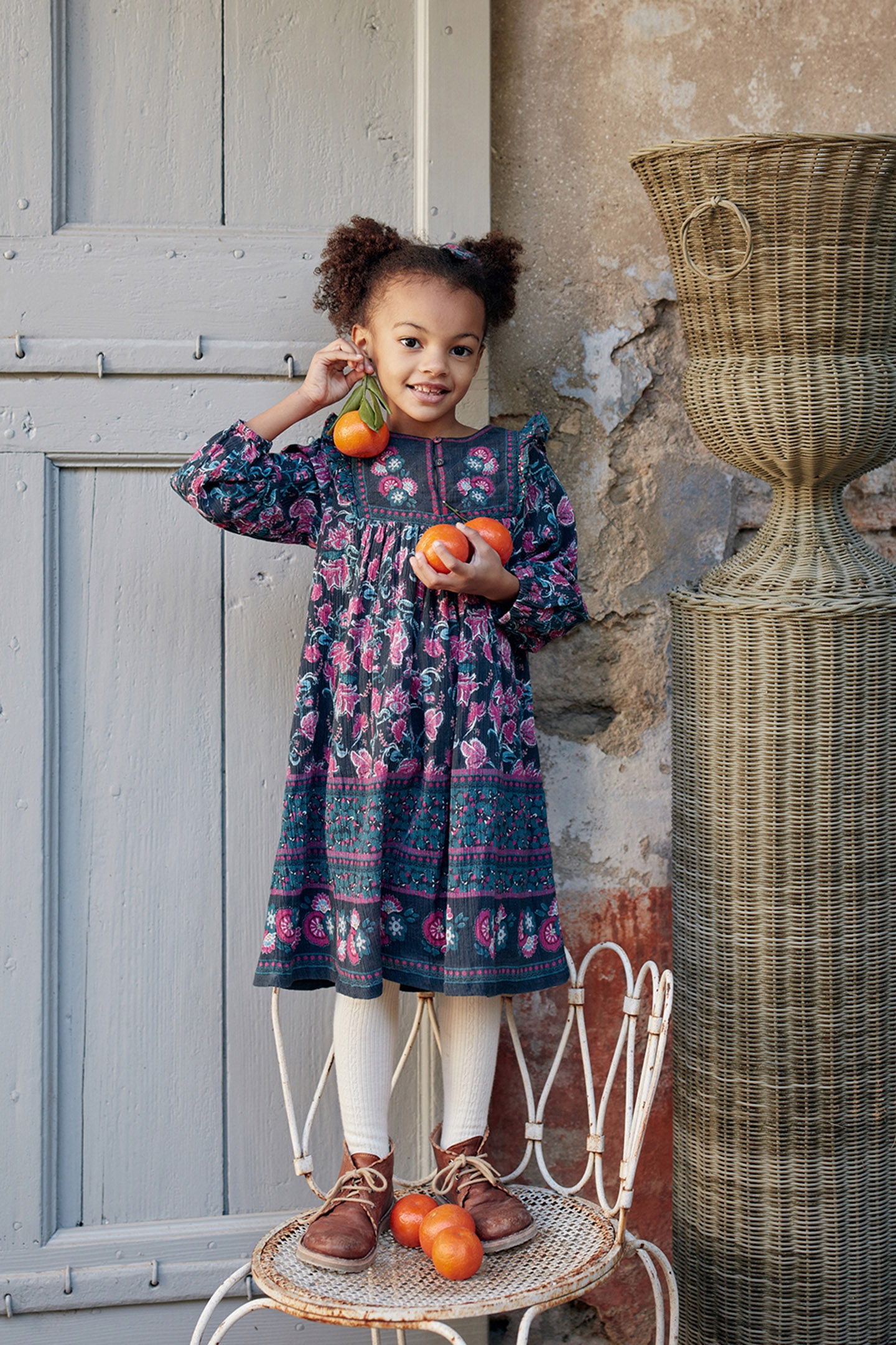 DRESS ZIRA CHARCOAL WILDFLOWERS 1