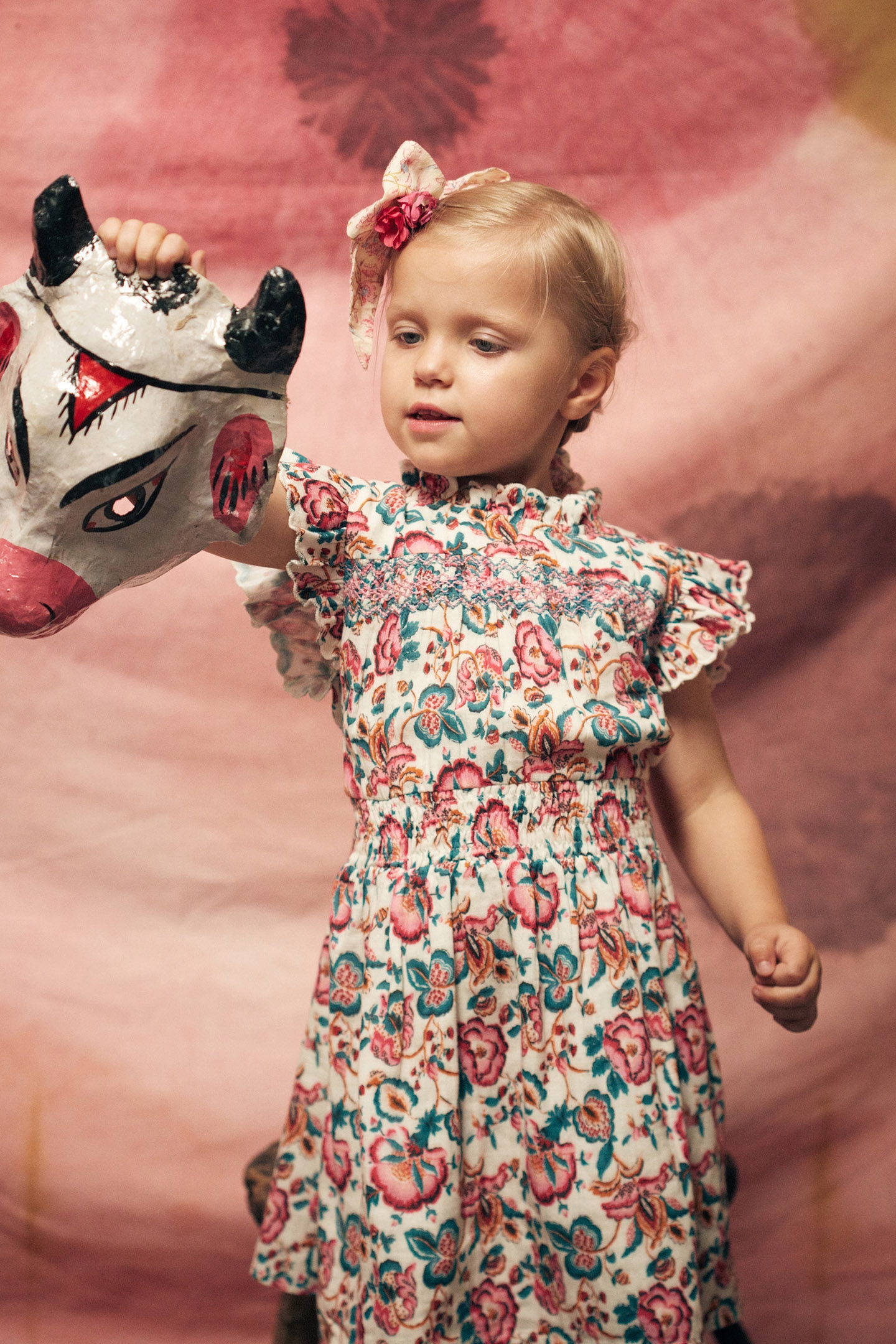 DRESS SUZETTE CREAM INDIAN FLOWERS 3