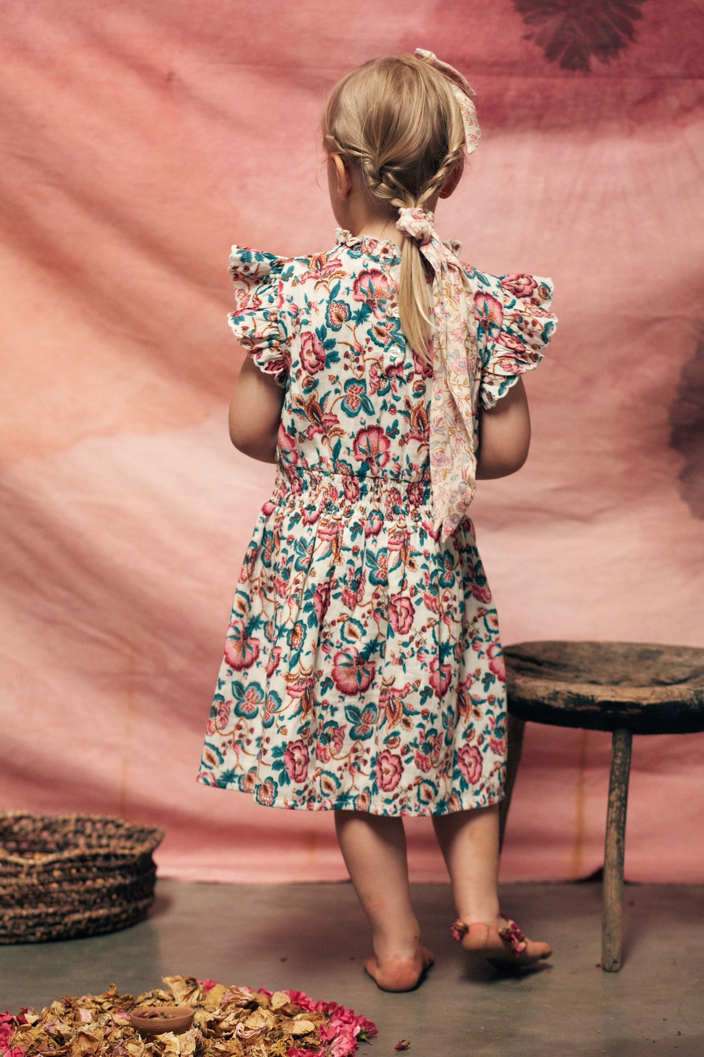 DRESS SUZETTE CREAM INDIAN FLOWERS 2