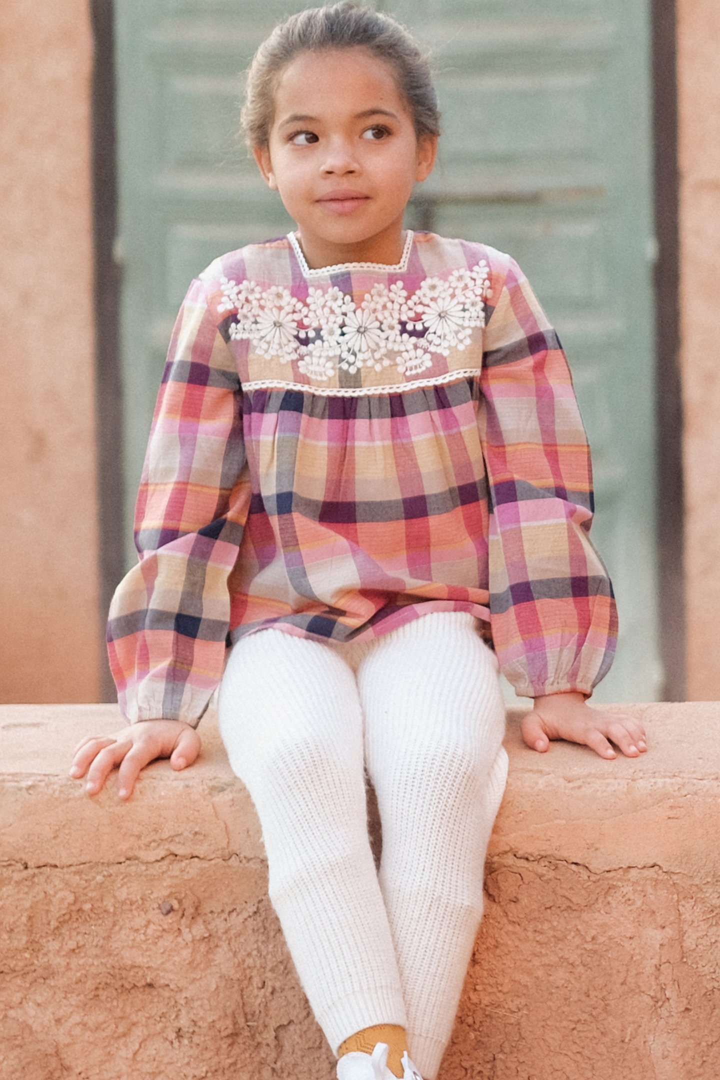 BLOUSE CARMILA FUCHSIA TARTAN ROADS 1