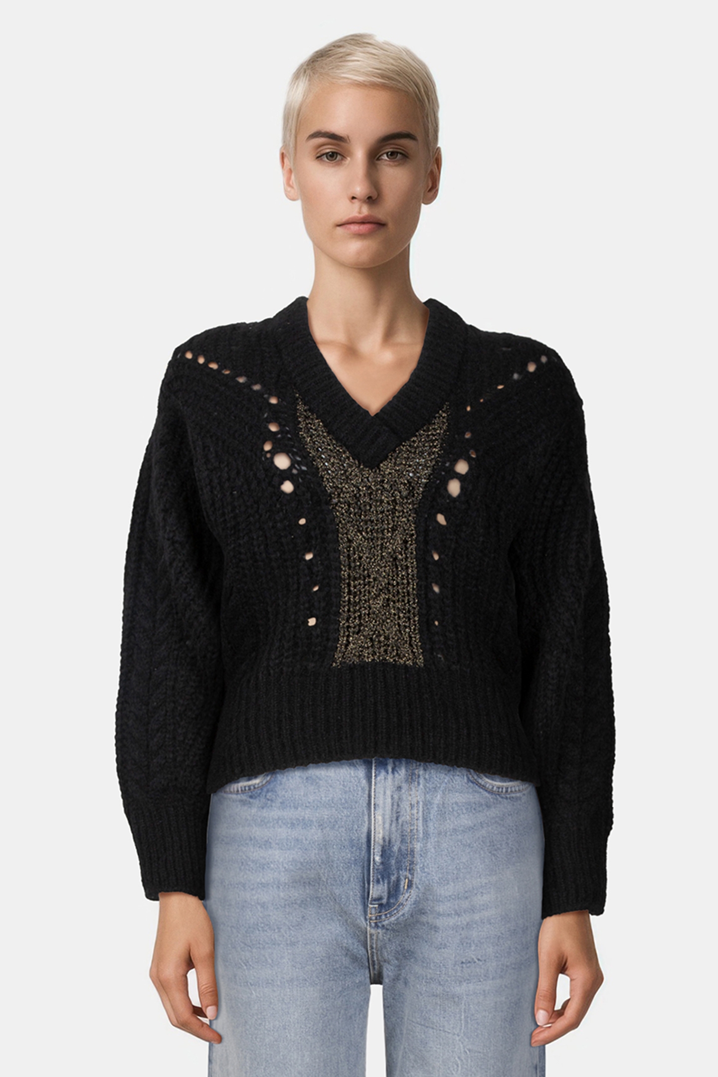 JUDIE PULLOVER BLACK LUREX 1