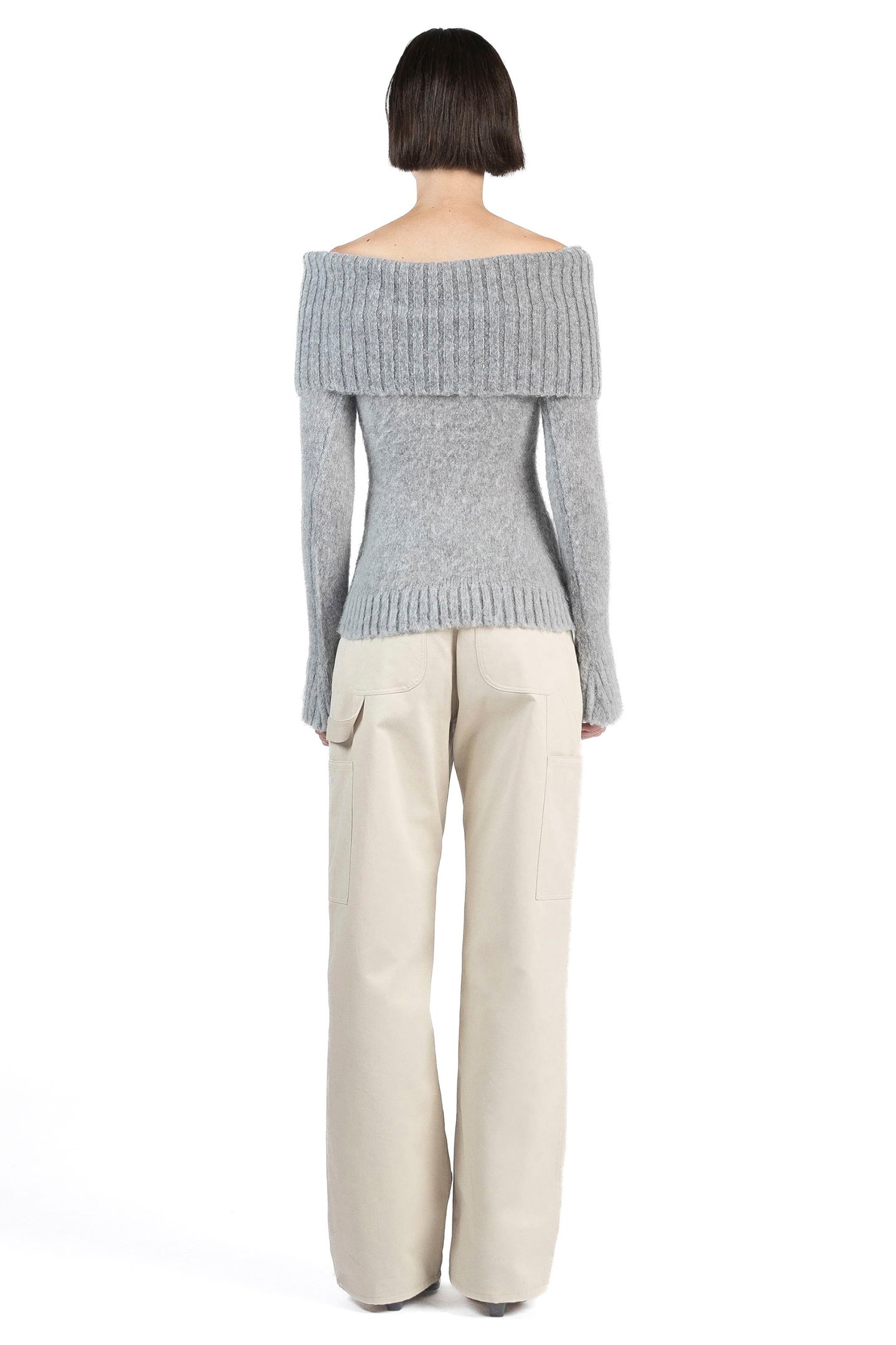 MOHAIR OFF SHOULDER JUMPER GREY 2