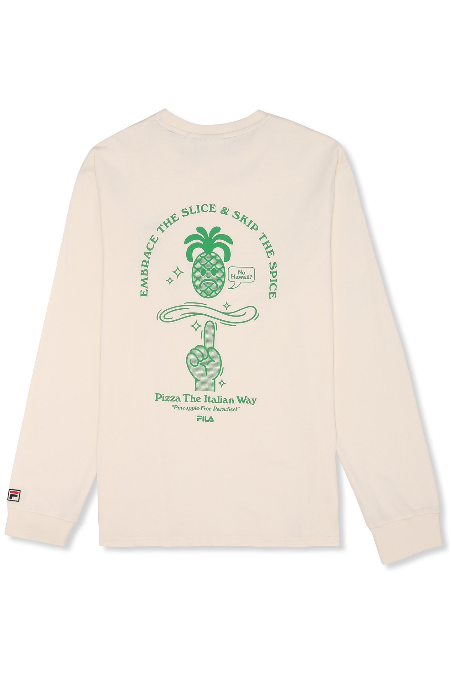 NAVIGLI PIZZA RELAXED GRAPHIC LONG SLEEVE T-SHIRT EGRET 5