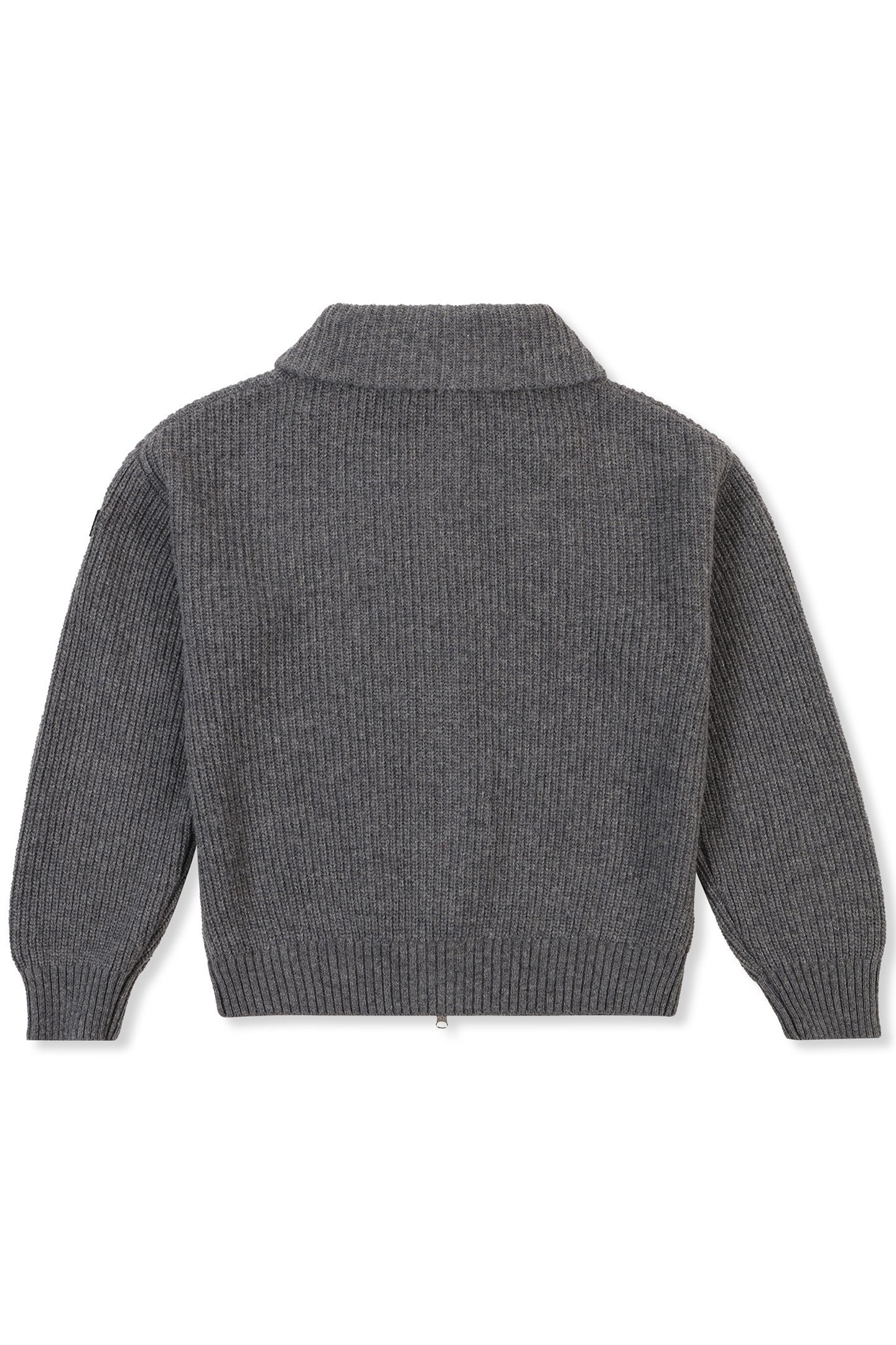 GIOVANNI RELAXED HIGH COLLAR FULL-ZIP KNIT SWEATER GREY MELA 5