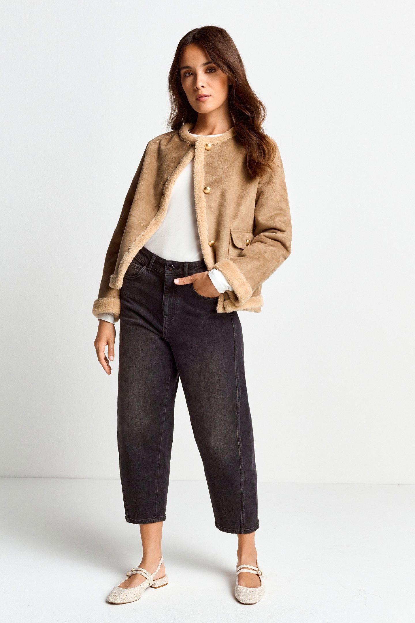 SUED TEDDY JACKET CAFFEE LATTE 2