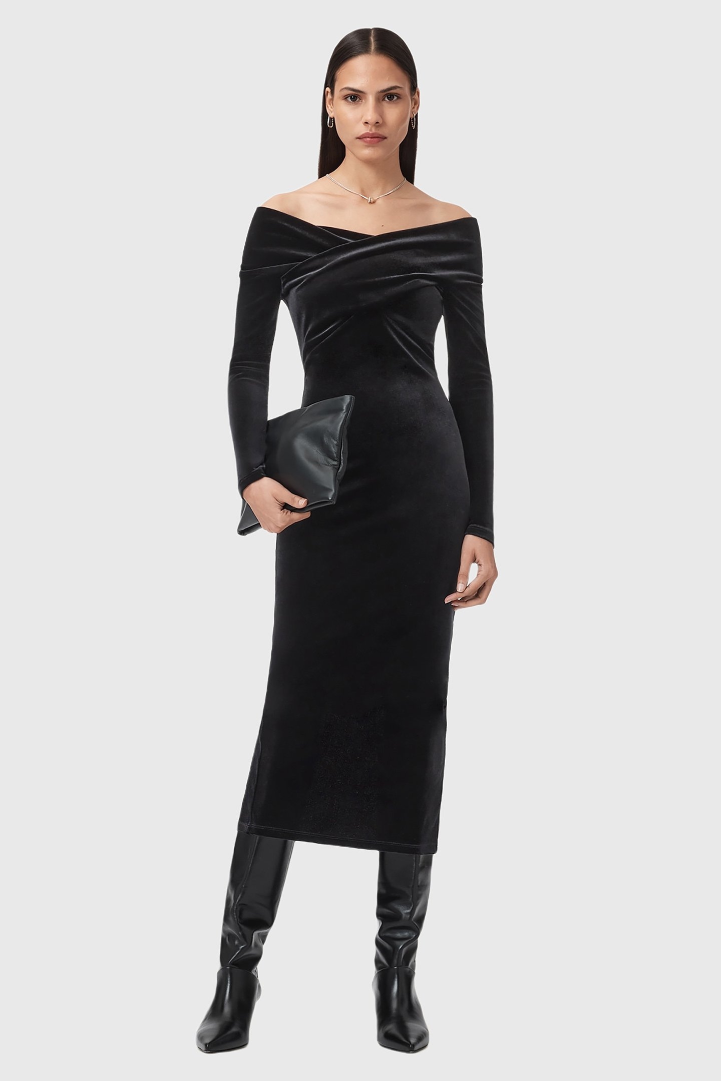 DELTA VELVET DRESS BLACK 4