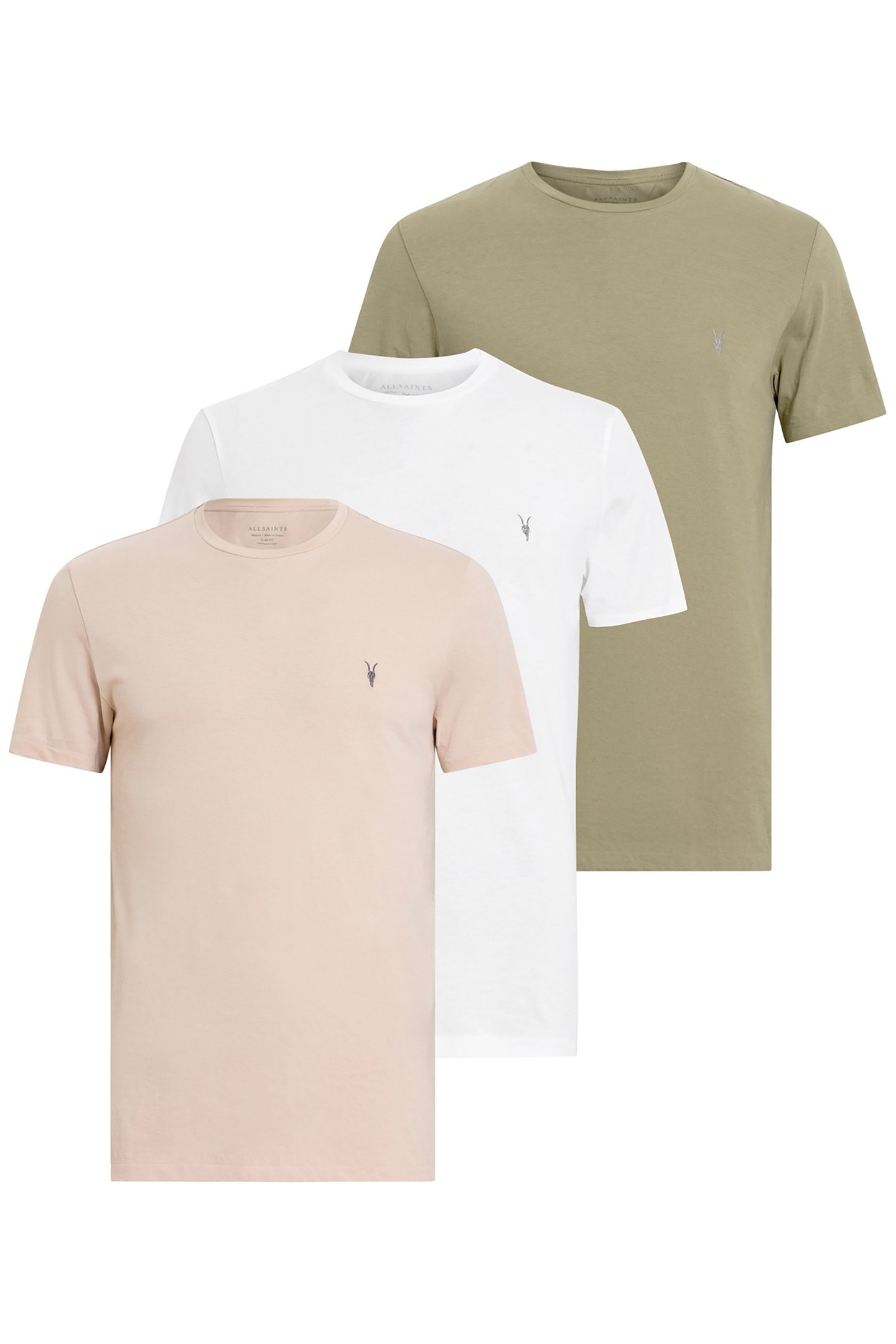 TONIC SS CREW 3 PK WHITE/BROWN/GREEN 1