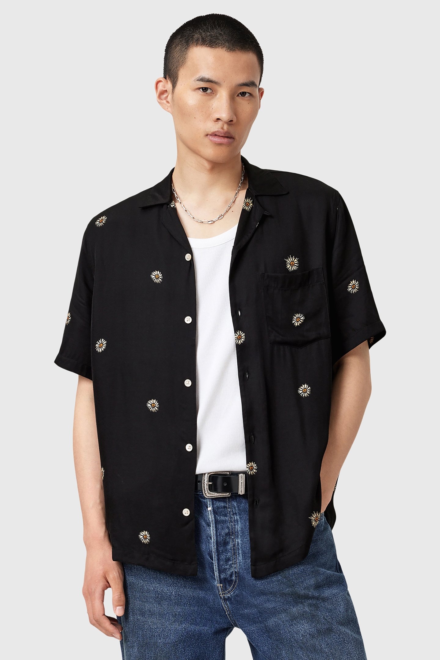 FLEUR PEACE SS SHIRT JET BLACK 1