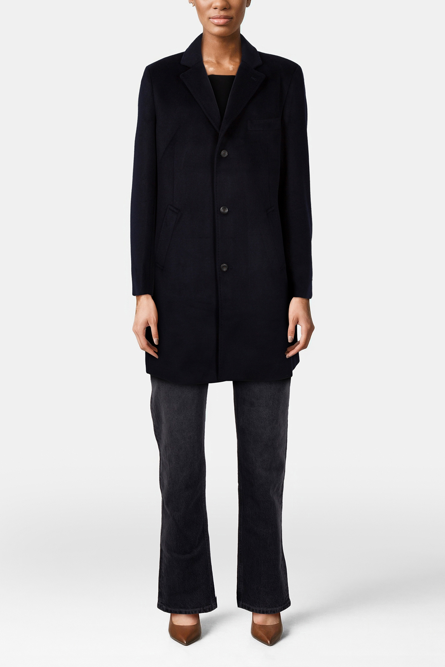 SINGLE BREASTED COAT NAVY SEA 1