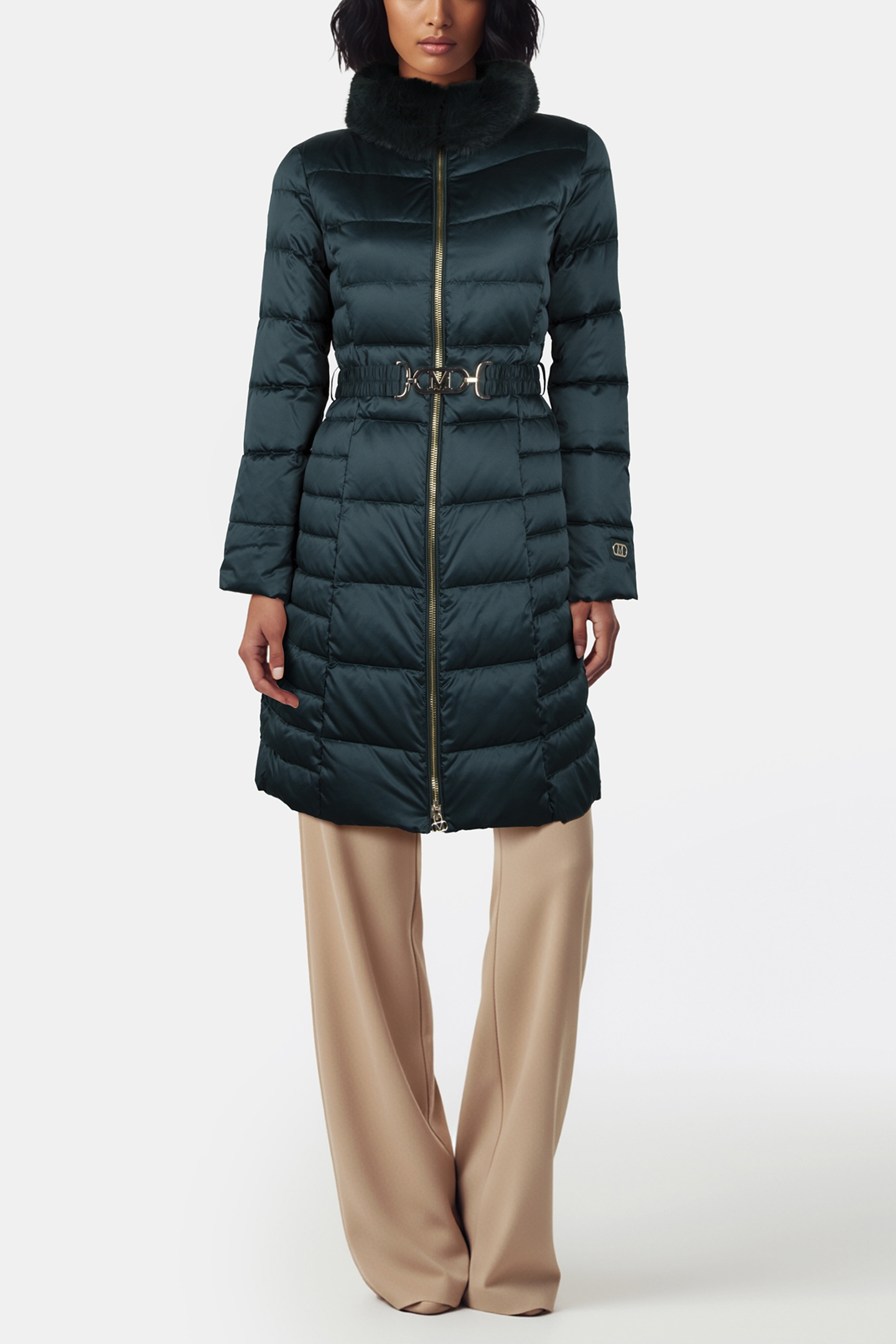 MARCIANO BY GUESS JASTIN DOWN MIDI JAC FERN MOSS GREEN MULT 1