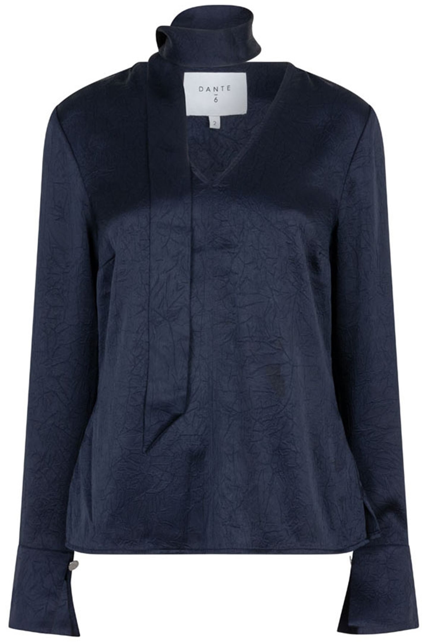 NIYRA CREASED V-NECK TOP NOCTURNAL BLUE 4