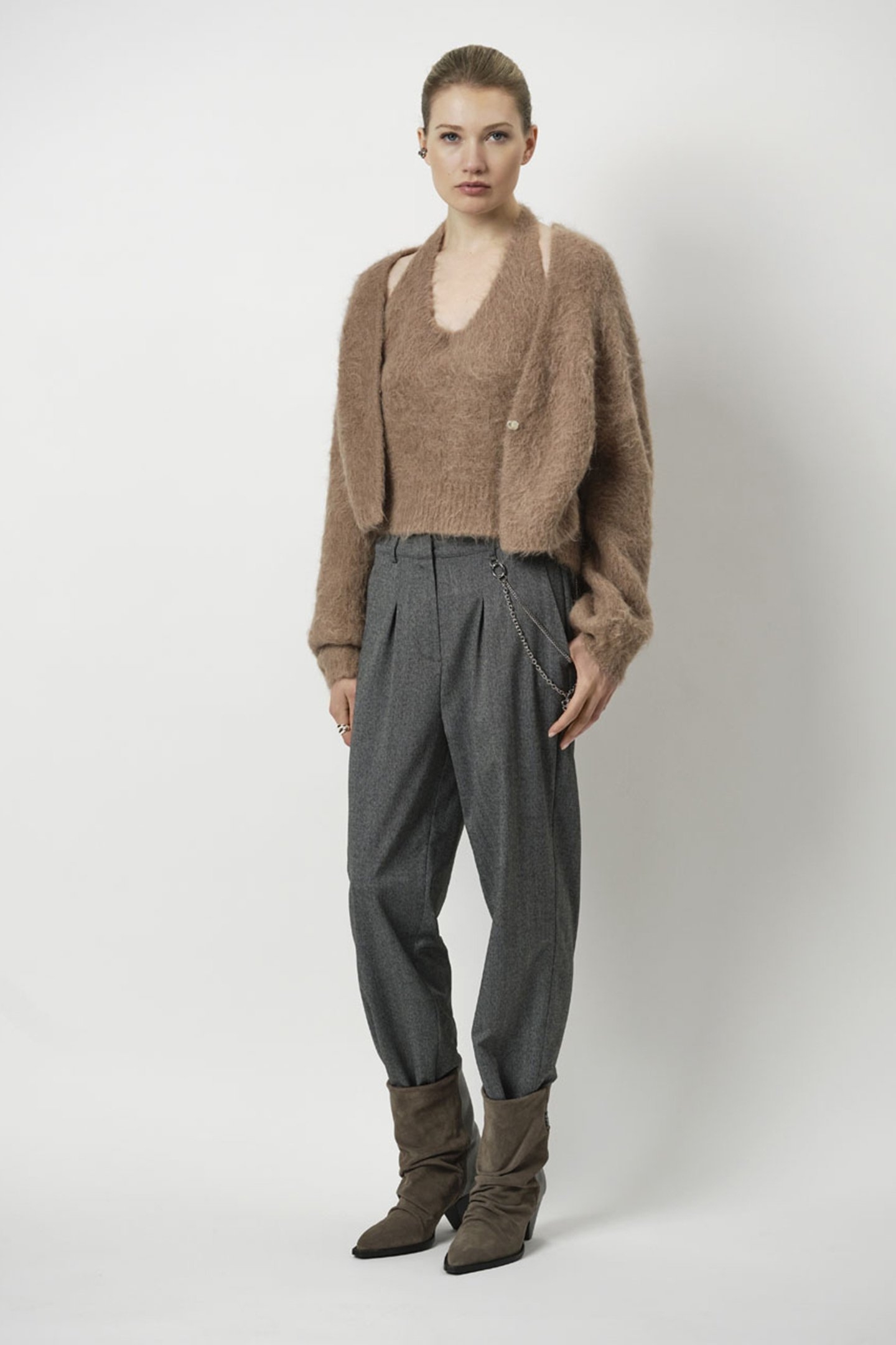 WATTS TWINSET CARDIGAN HAZELNUT HAZE 1