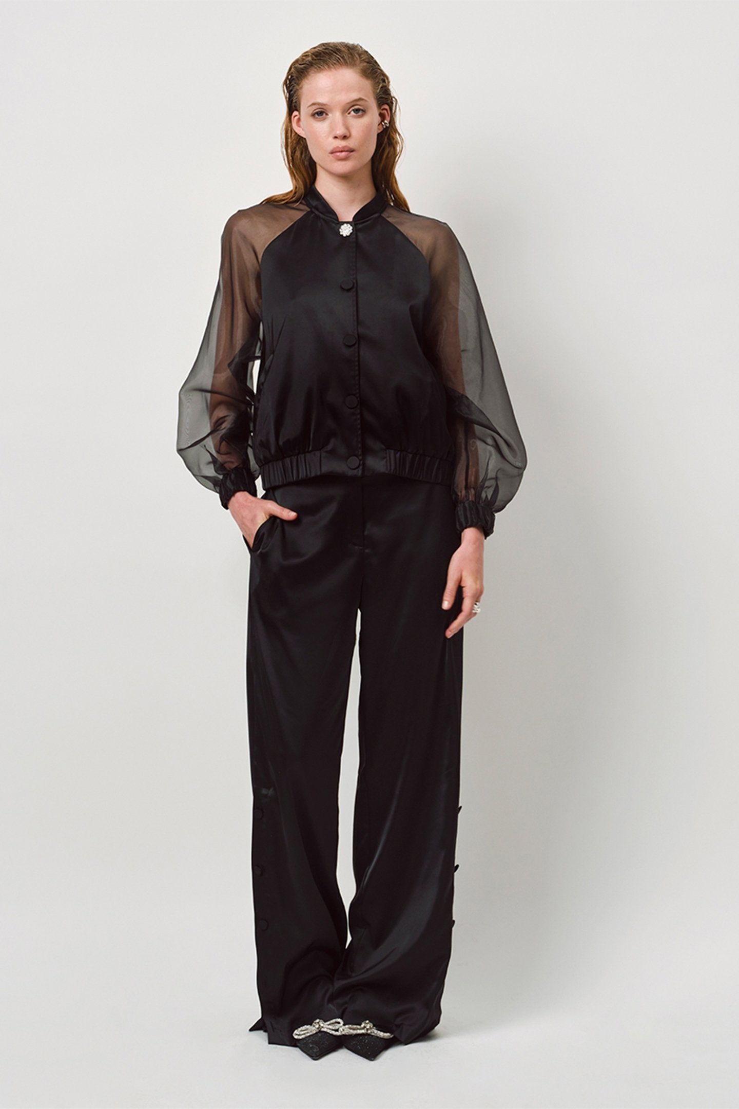 TULLYA SATIN BOMBER RAVEN 1