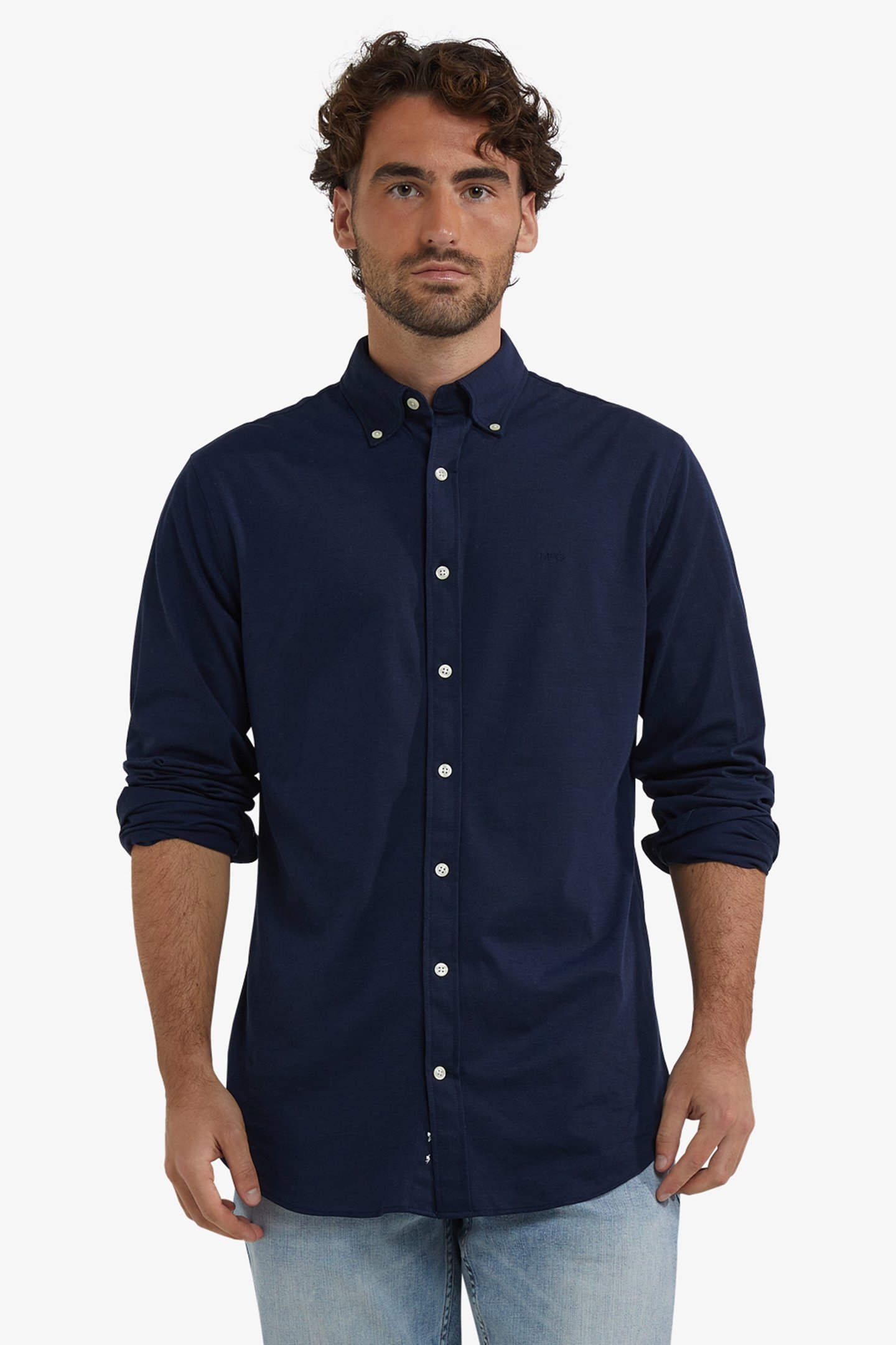 STRETCH PIQUE SHIRT NAVY 1