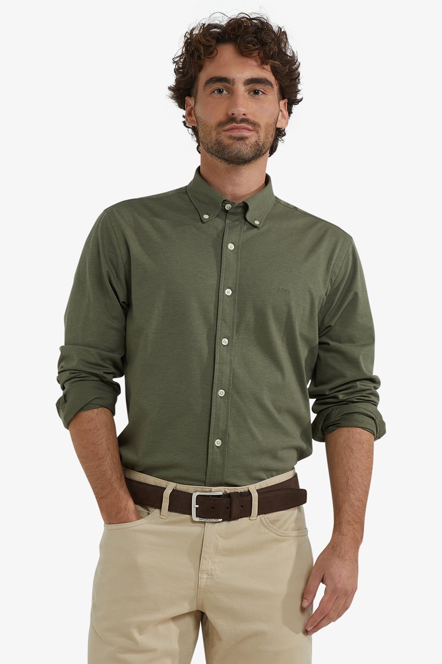 STRETCH PIQUE SHIRT WINTER SAGE 1
