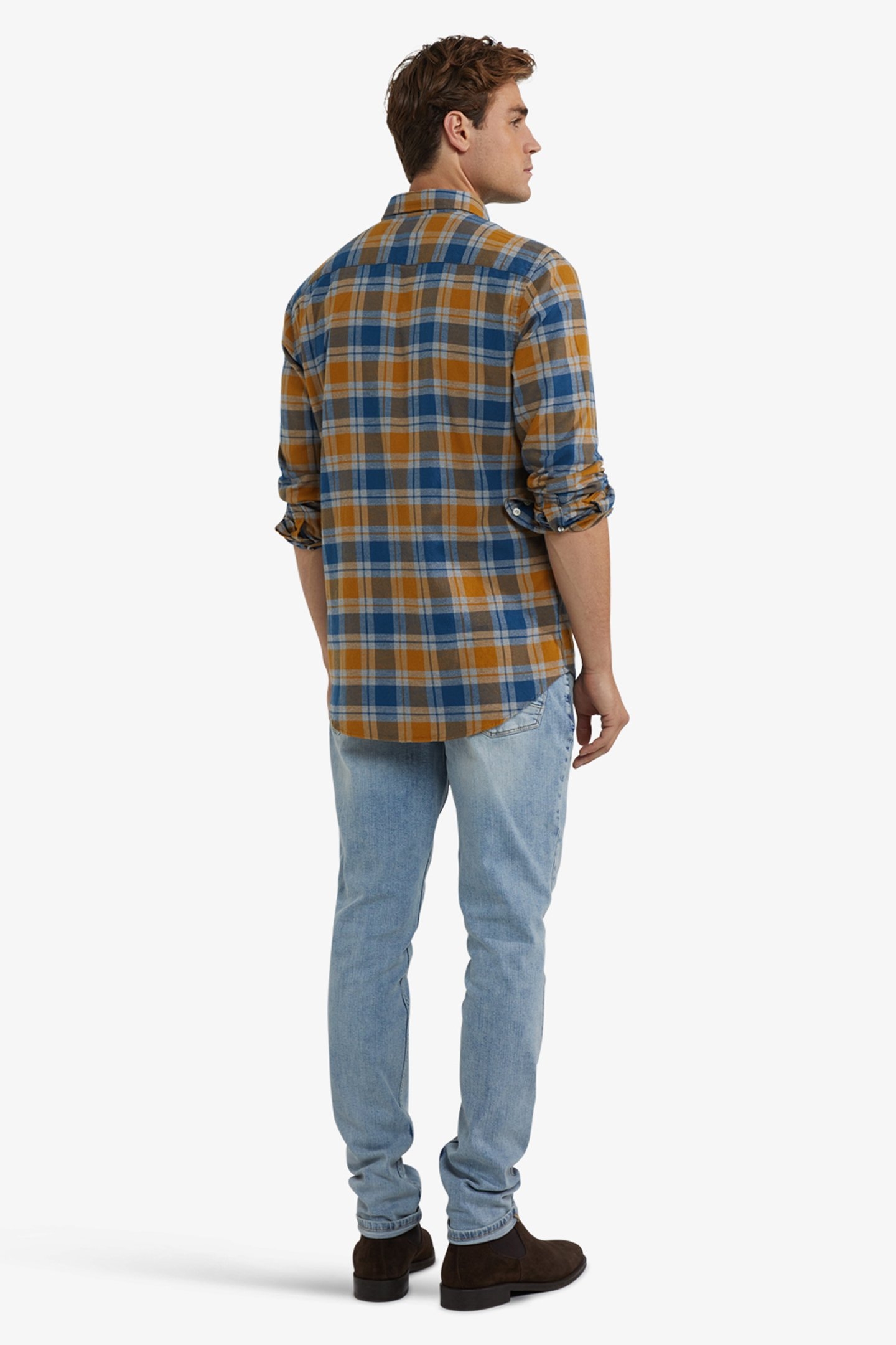 FLANNEL CHECK SHIRT CAMEL 3