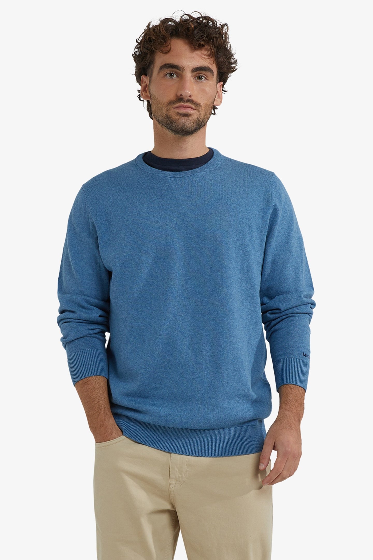 C-NECK SWEATER WORKER BLUE 1