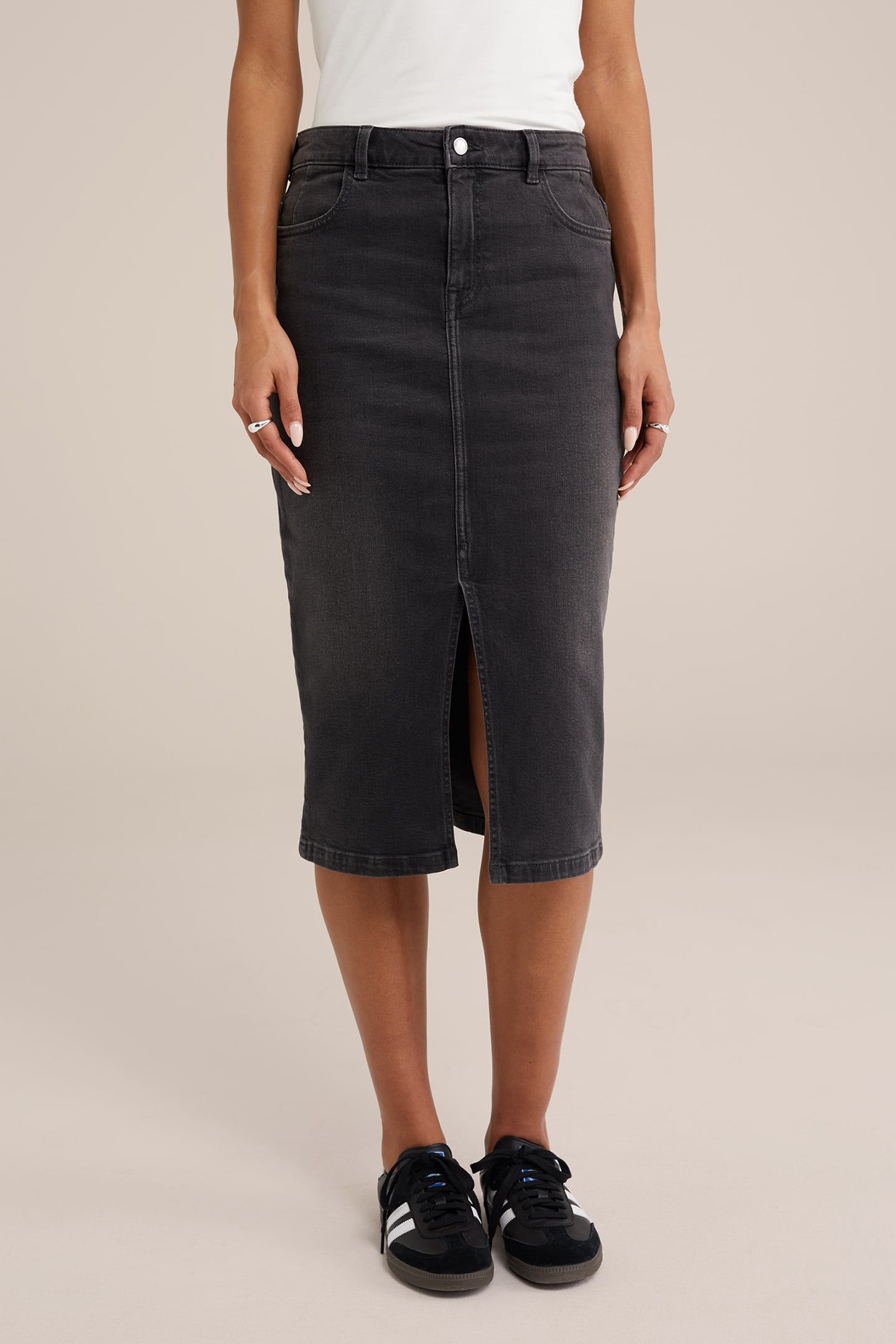 SKIRT MEDIUM LENGTH DARK GREY 2