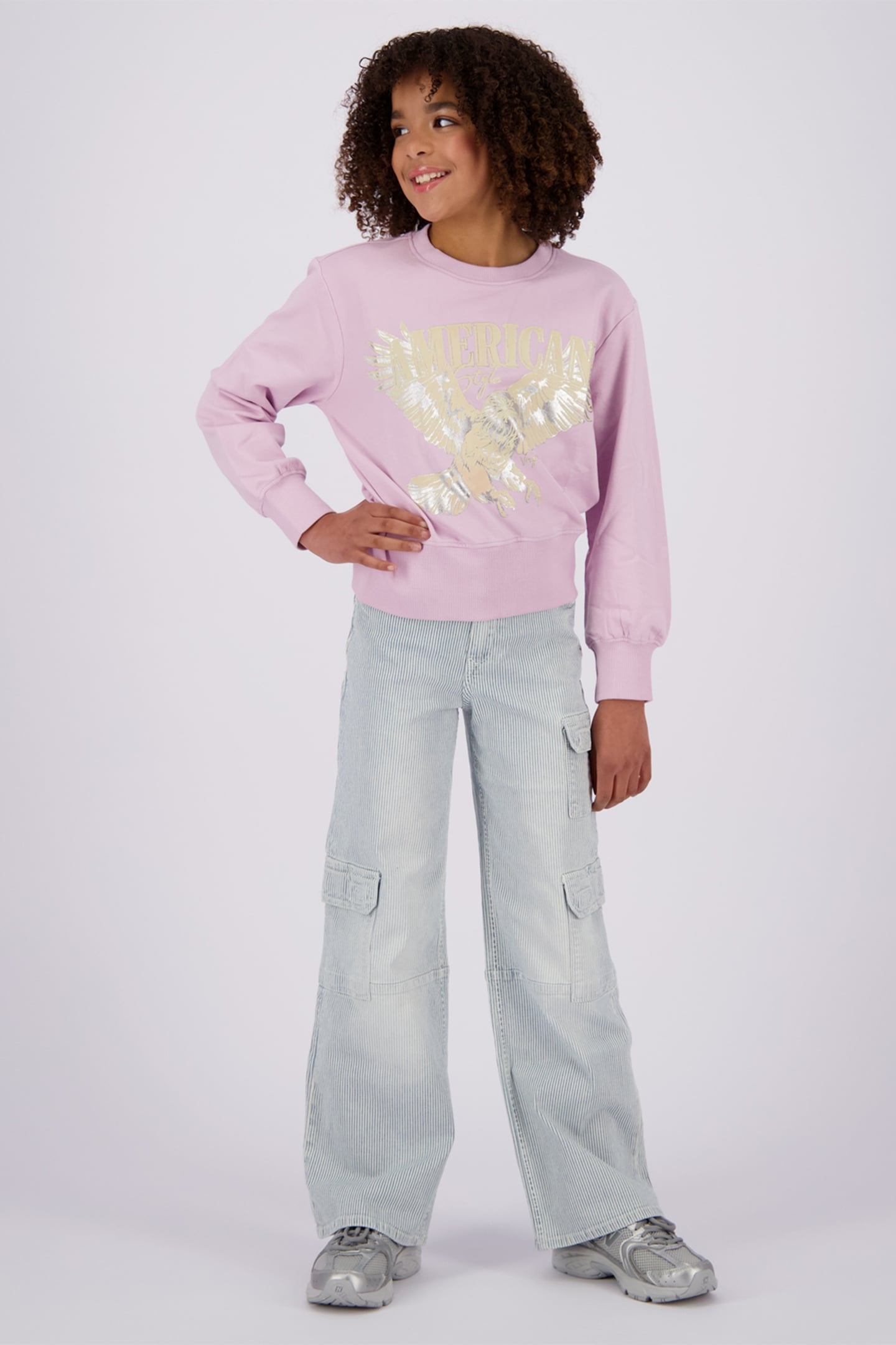 GIRLS NYDRA SWEATER GREY LILAC 1