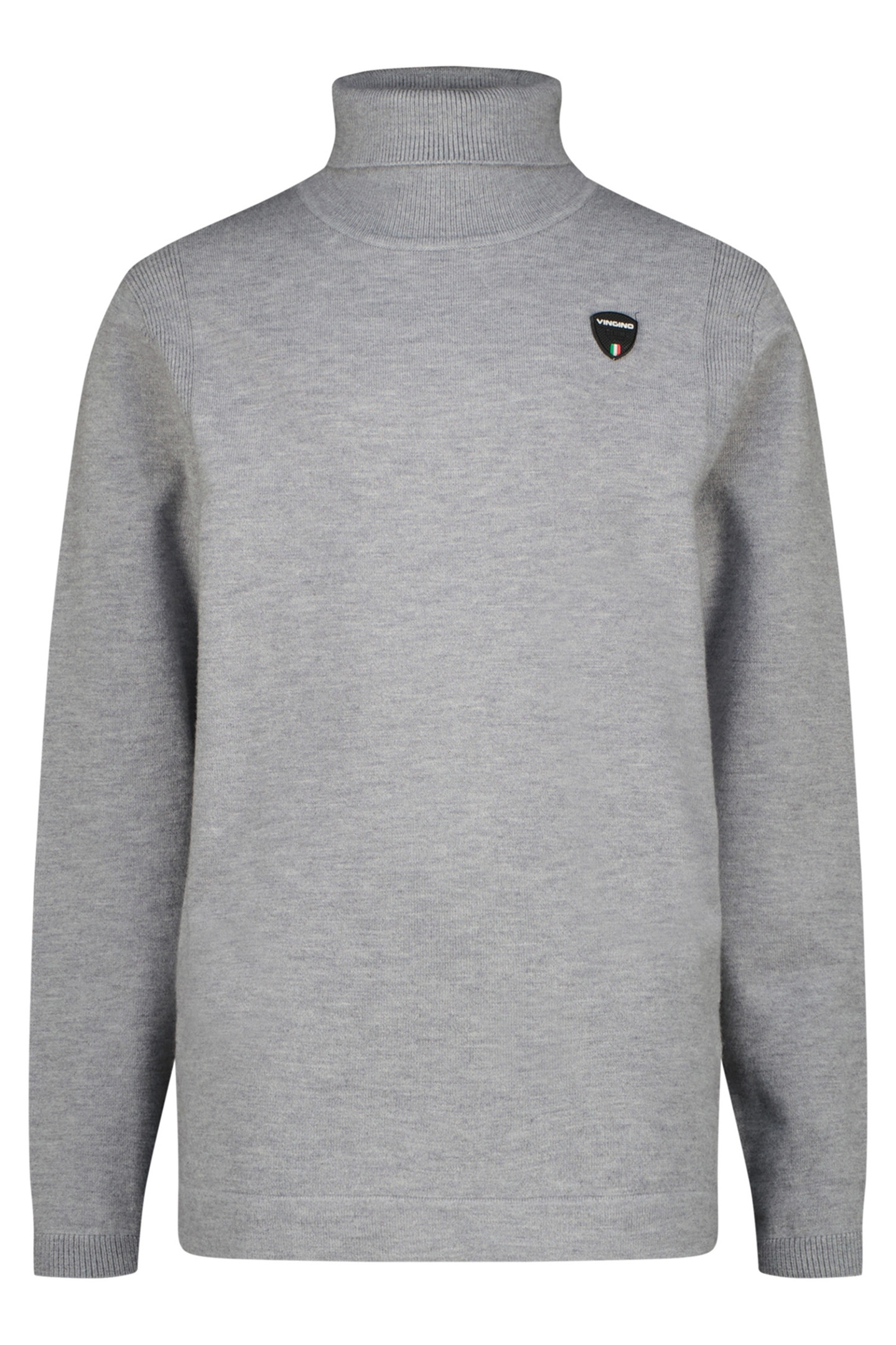 BOYS KNIT-TURTLENECK FLAT KNIT LIGHT GREY MELEE 1
