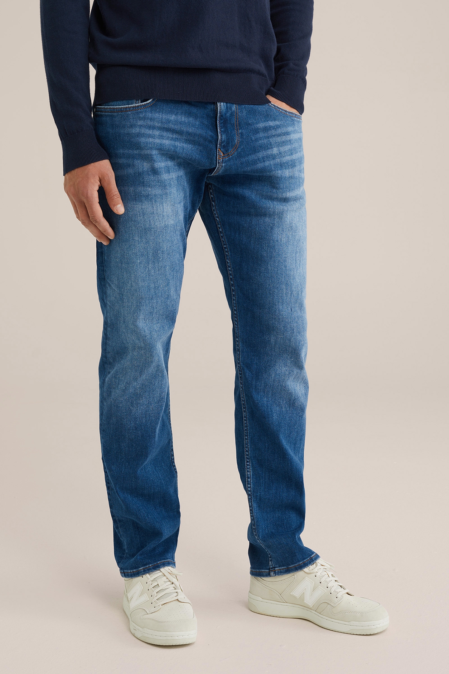 5-POCKET MID WAIST DARK BLUE 1