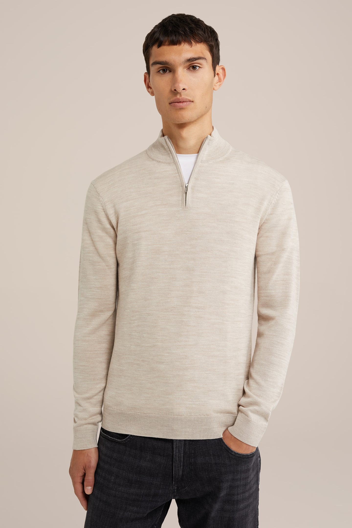 HALFWAY ZIPPER BEIGE 1