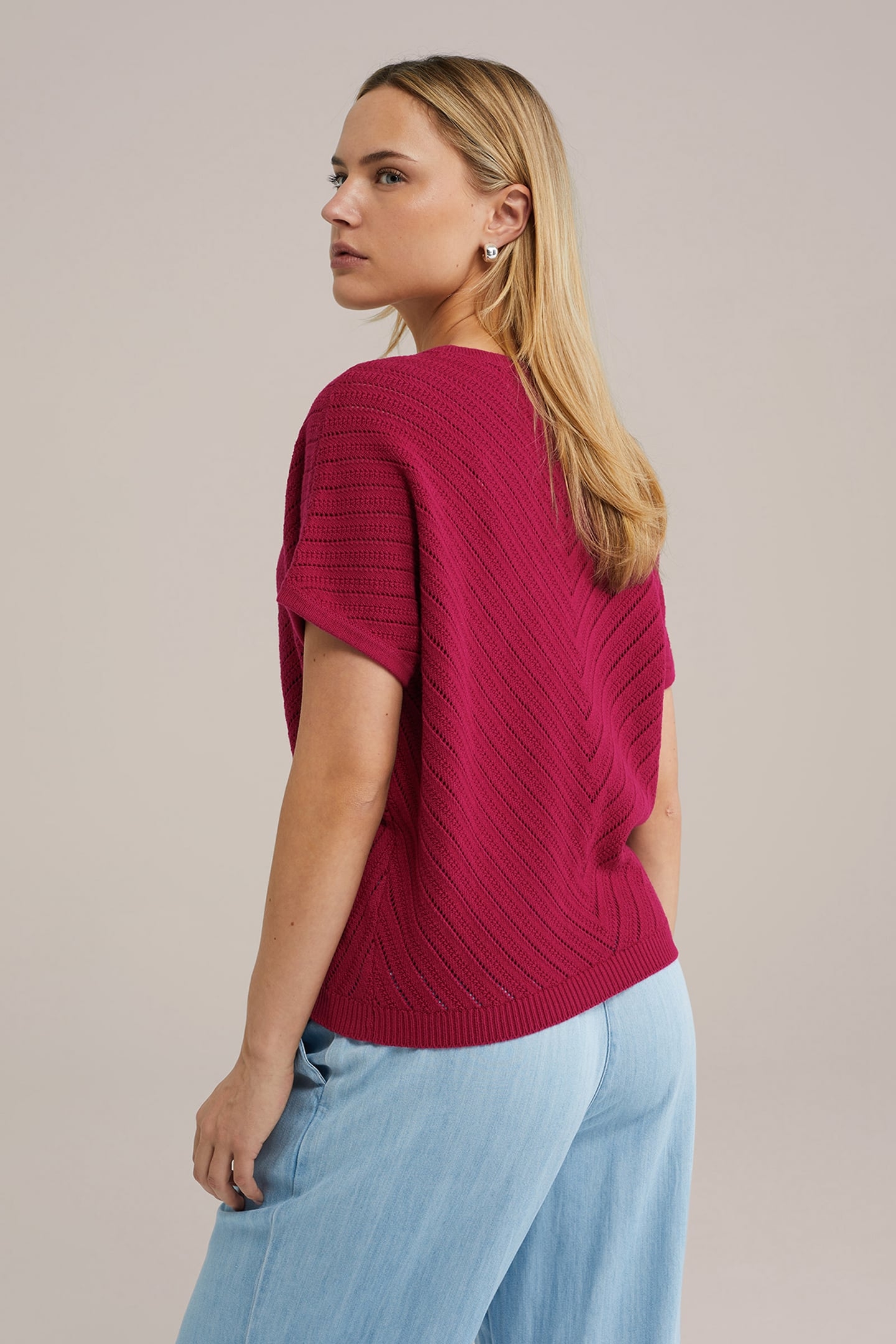 KNITTED CARDIGAN BURGUNDY RED 2