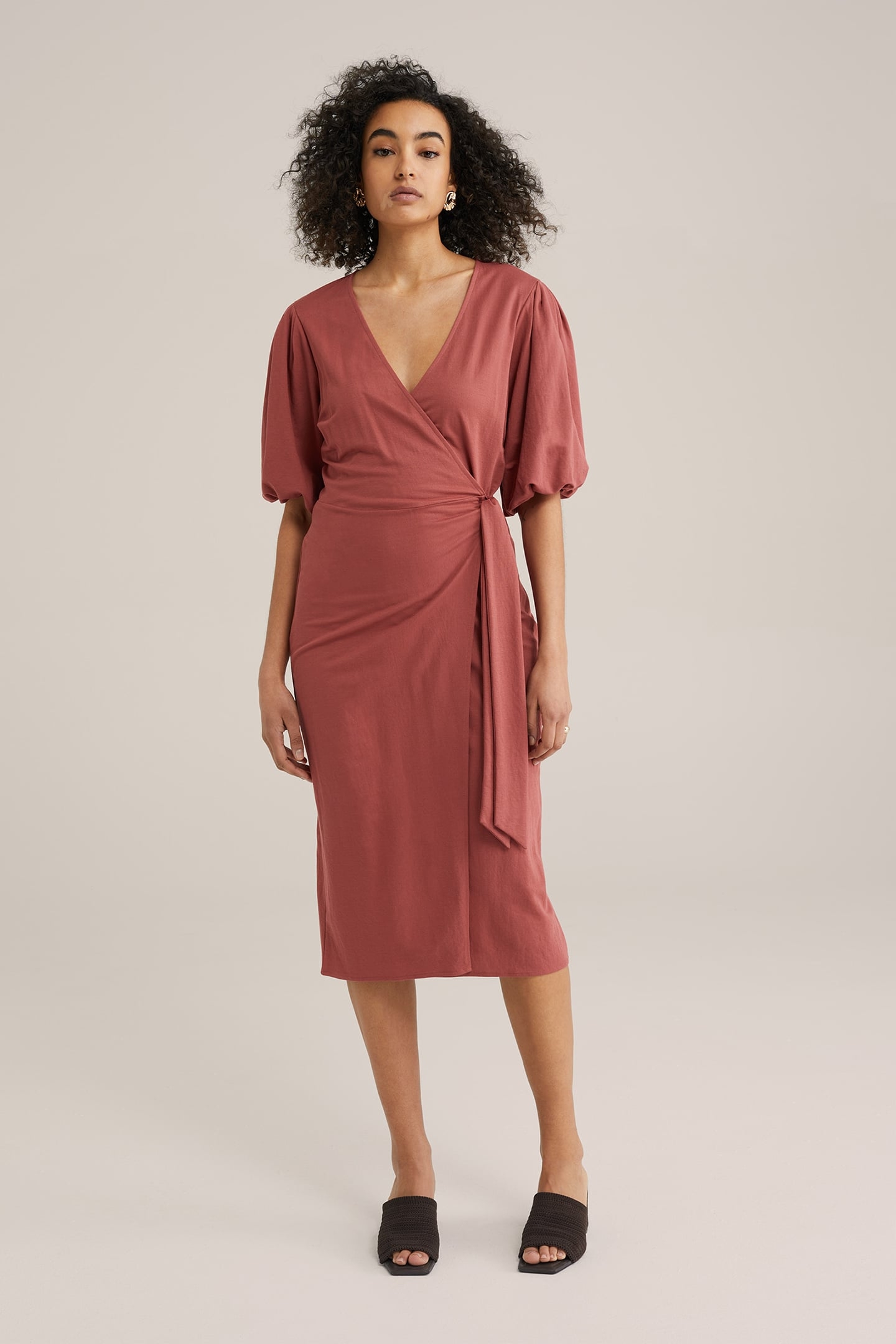 DRESS MID LENGTH VINTAGE RED 1