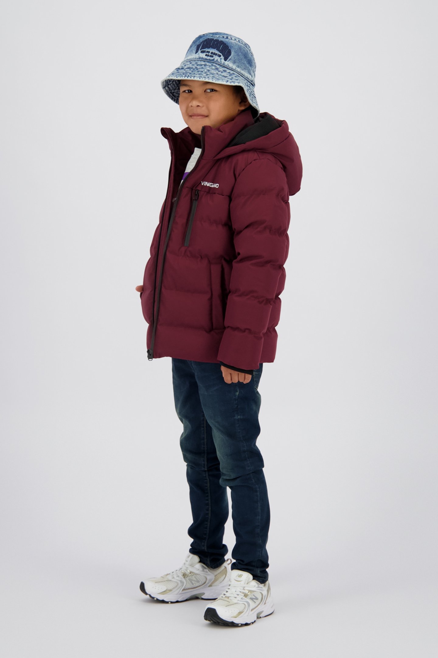 BOYS TIGON JACKET OUTDOOR BURGUNDY RED 5