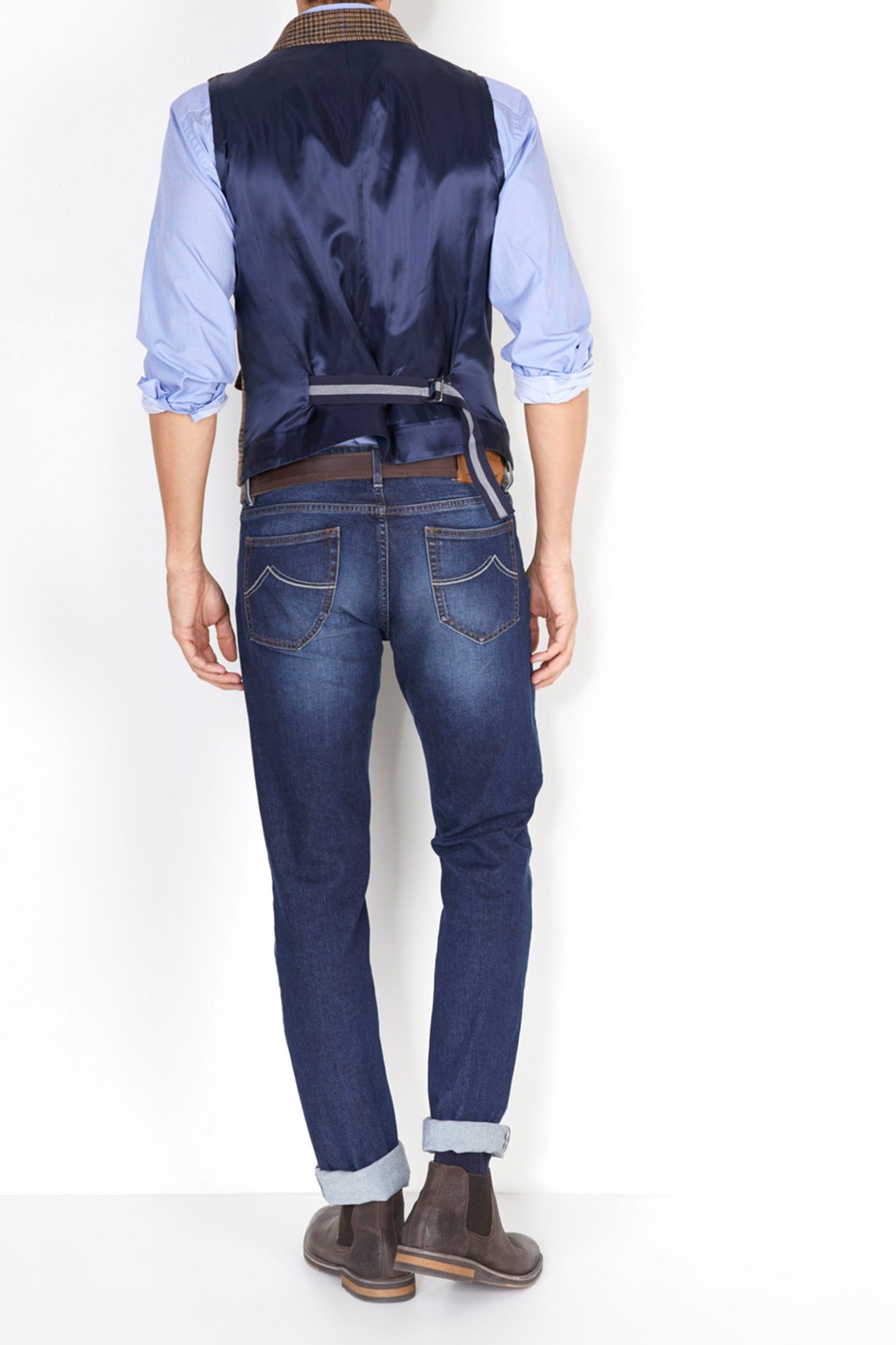 FANCY ROUNDED PKT GILET BROWN 2