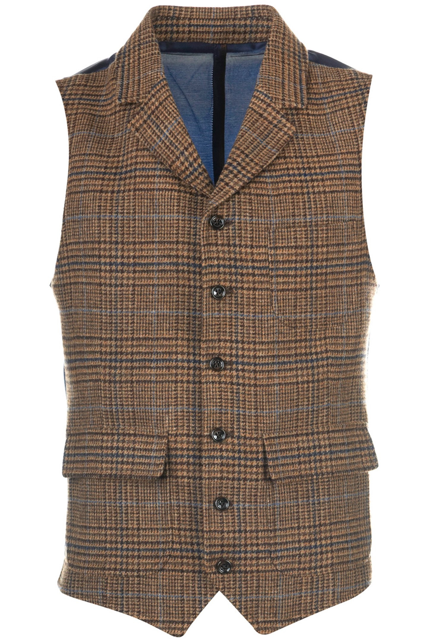 FANCY ROUNDED PKT GILET BROWN 3