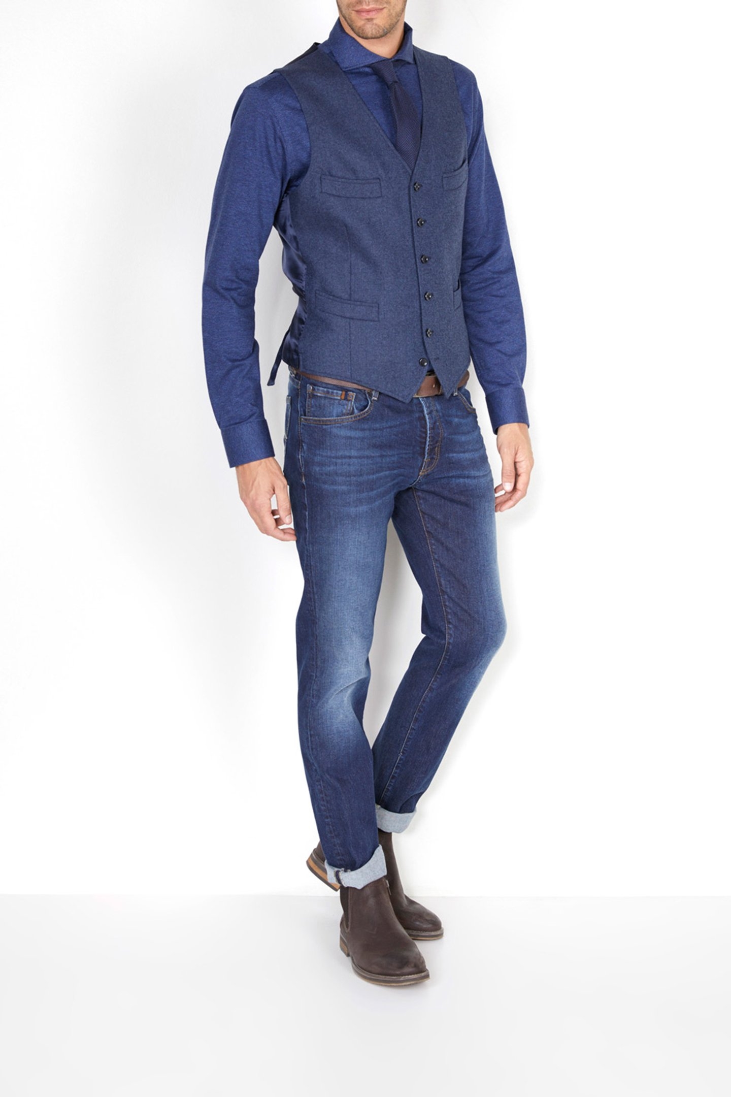 FANCY 4 PKT GILET BLUE 1