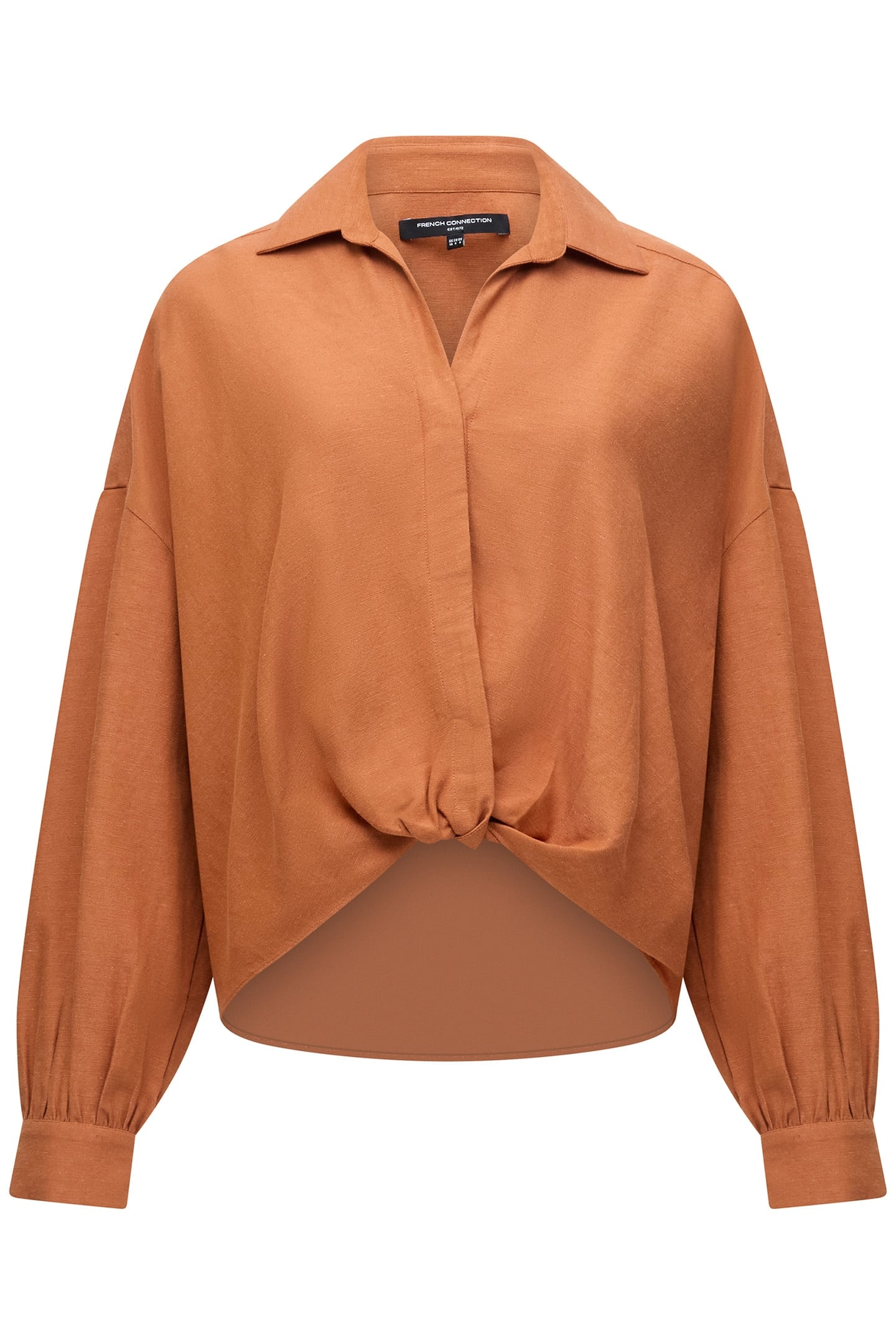 ARIETTE LIN BLENDLS TUCK SHIRT COFFEE BROWN 3