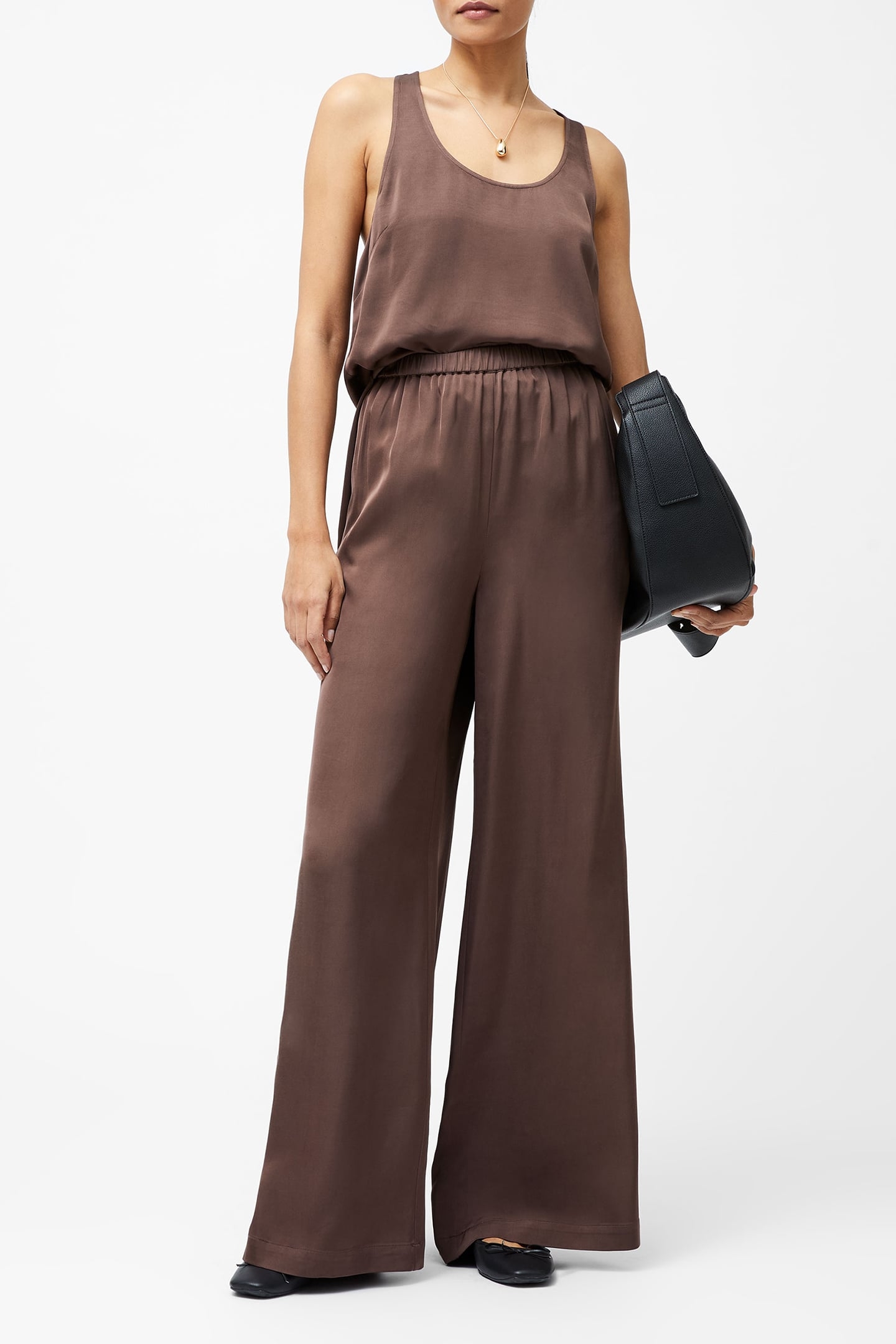 SERA SATIN ELASTICATED TRSR WALNUT BROWN 2