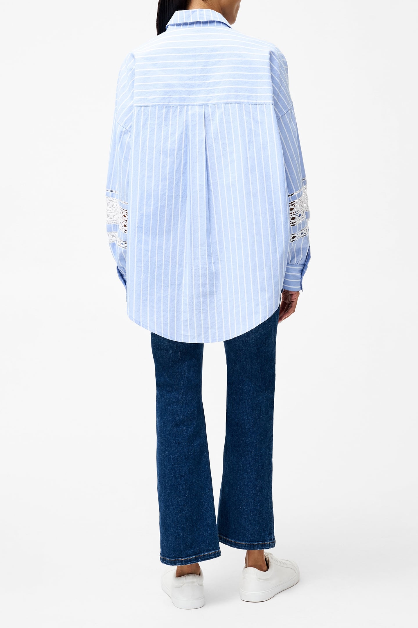 CAMBRIA COTTON STR TRIM SHIRT BLUE/WHITE 2