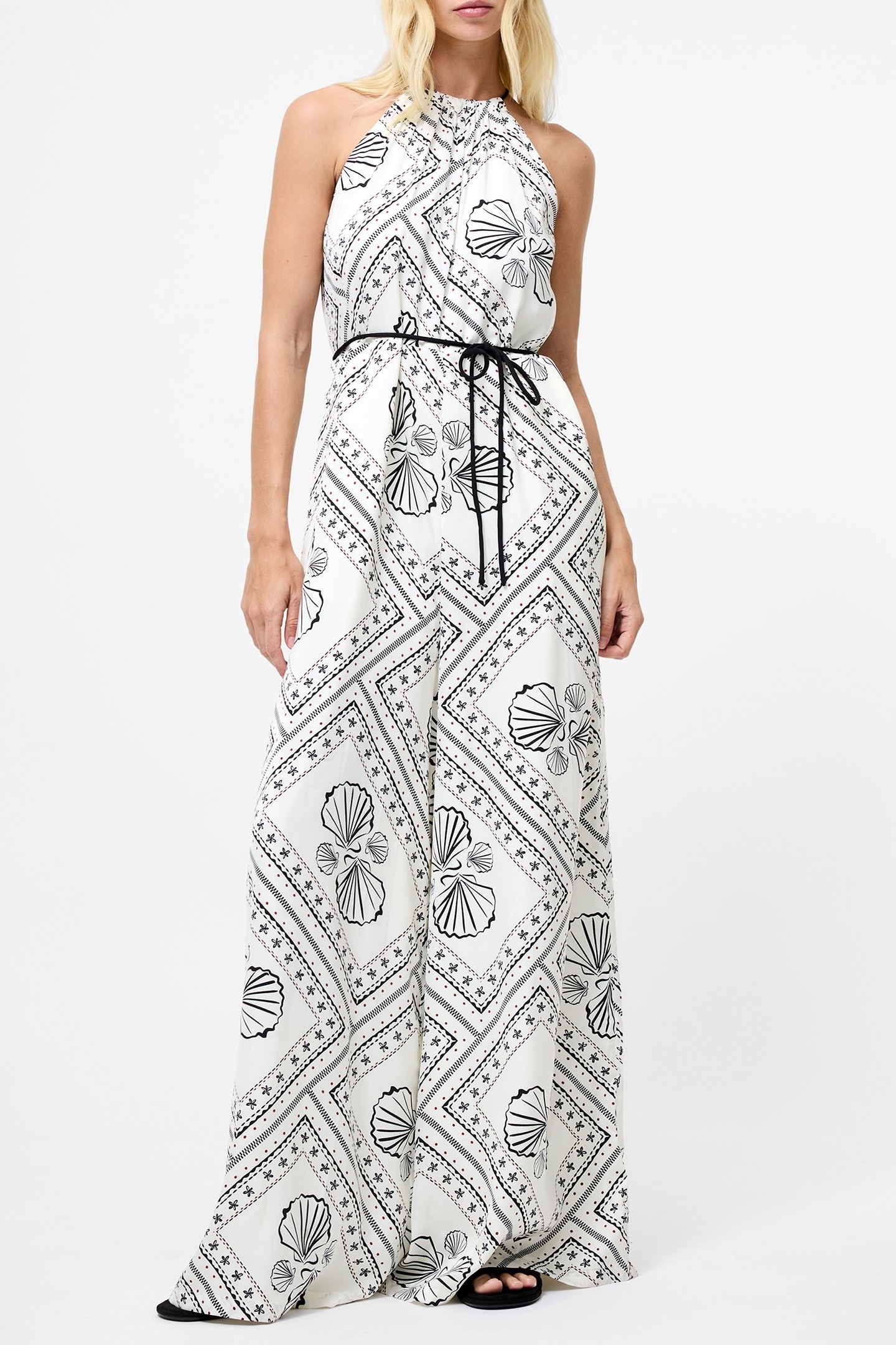 CATHERINE DAMASCO JUMPSUIT WHITE/BLACK 1